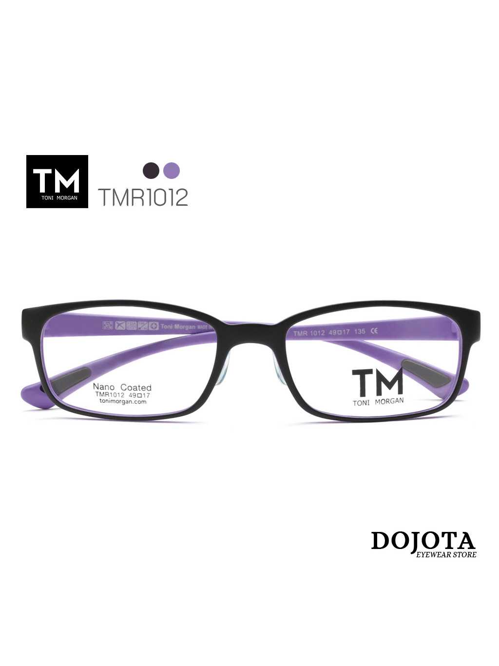 กรอบแว่นทรงเล็ก Toni Morgan รุ่น TMR 1012 สีม่วง น้ำหนักเบา ยืดหยุ่น บิดงอได้ เหมาะกับรูปหน้าขนาดเล็