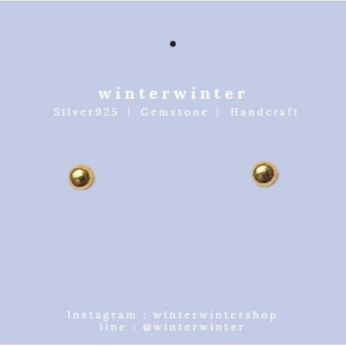 Winterwinter Jewelry Silver925 : ต่างหูเงินแท้ หมุดสีทอง เล็กๆน่ารัก