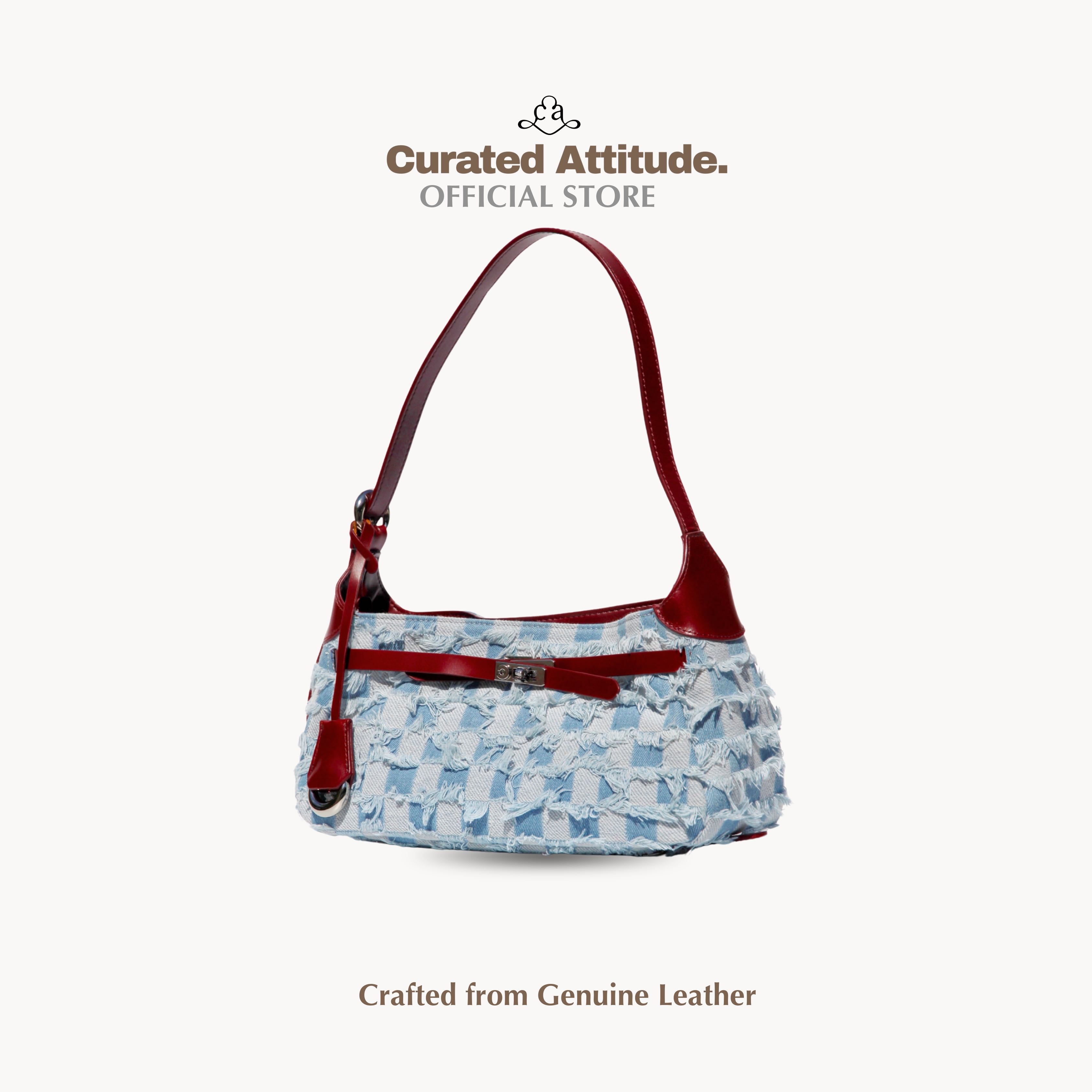 (พร้อมส่ง) Romy Collection - Cherrie - Genuine Leather/Denim
