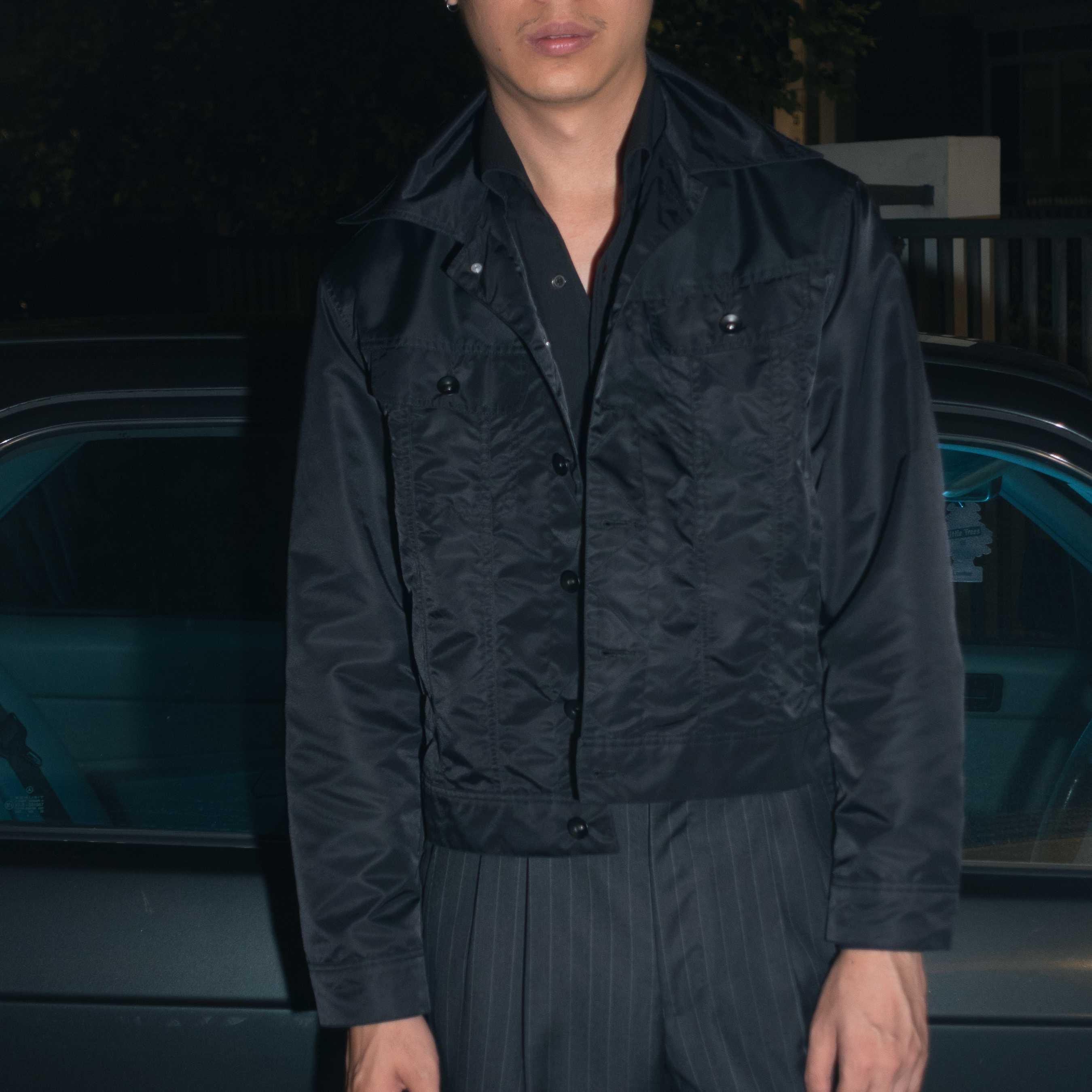[J2WN-BLACK] Nylon windbreaker jacket