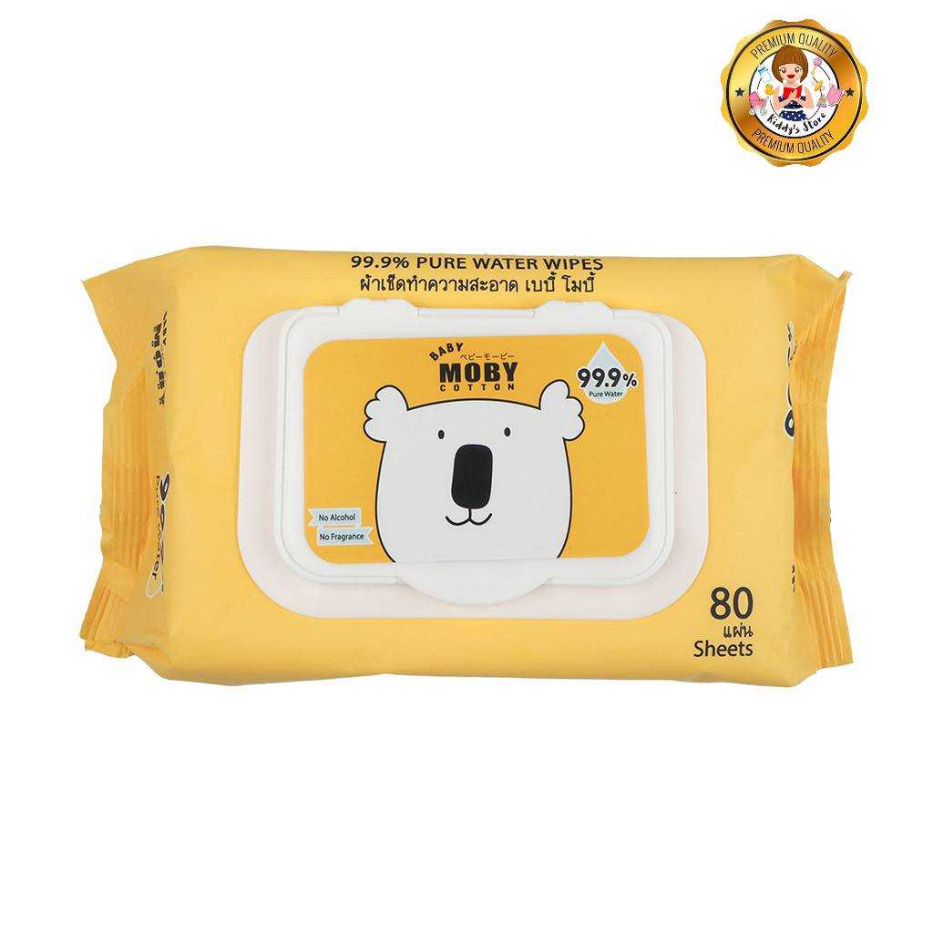 MOBY ทิชชู่เปียกสูตรน้ำ 99.9% แพ็ค 80 แผ่น 1 แพ็ค
