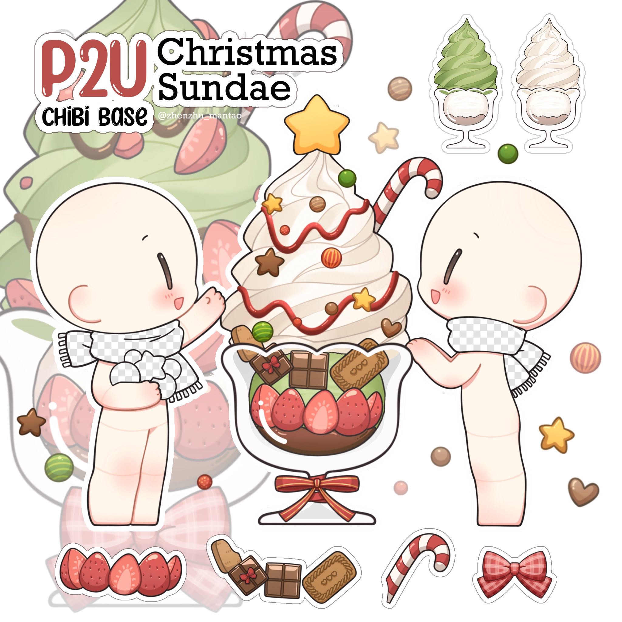 Chibi base P2U - Christmas Sundae 🍨🎄