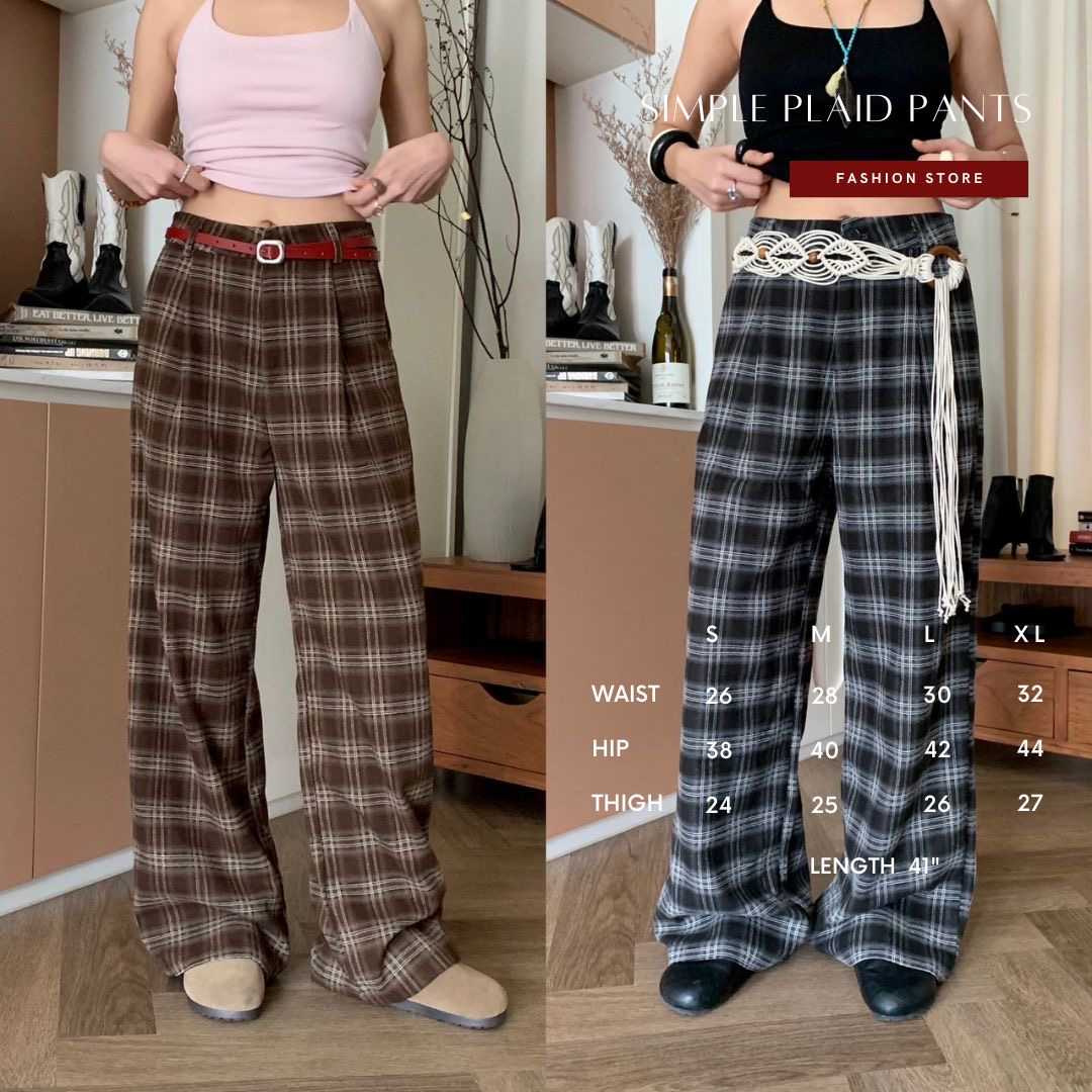 Simple plaid pants พร้อมส่ง