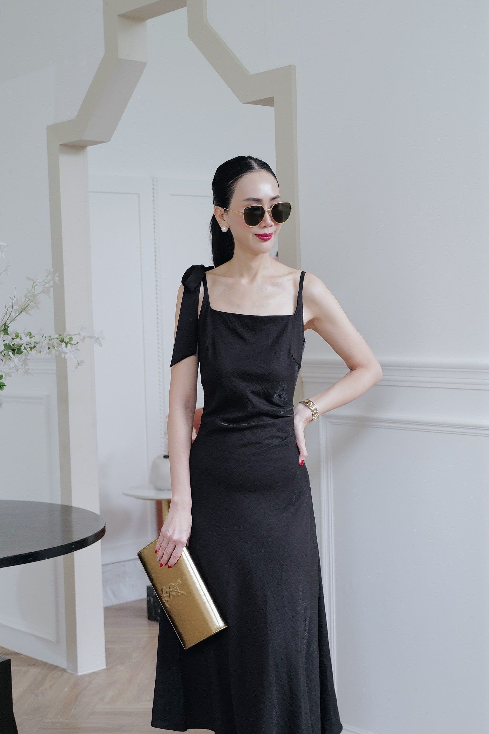 📌พร้อมส่ง…Midnight Ribbon Allure Dress