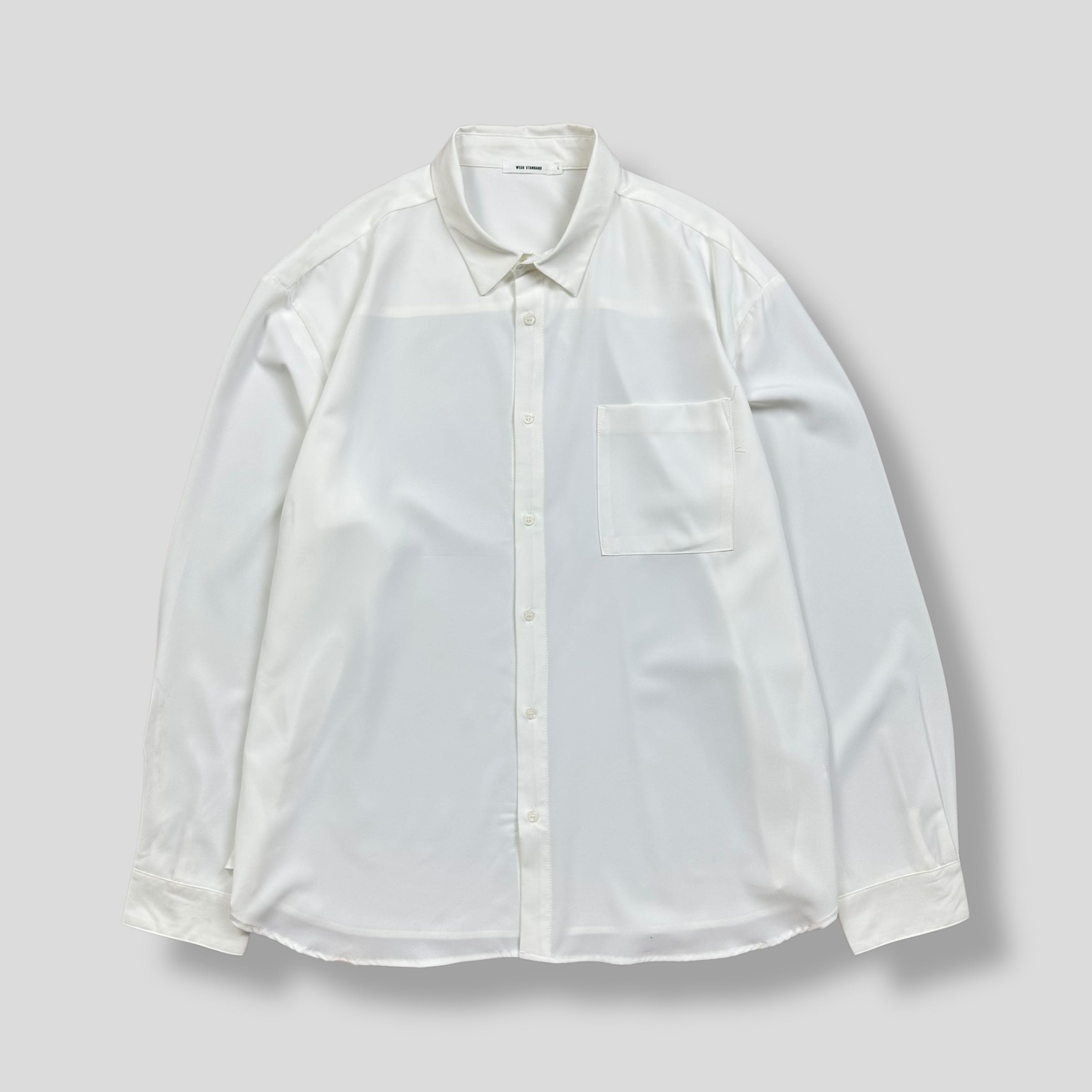 WEGO OVERSIZED WHITE POCKET SHIRT 