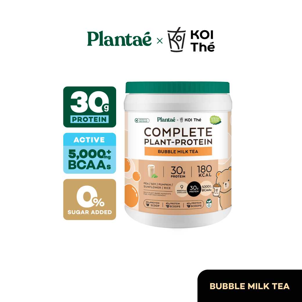 Plantae x KOI Thé Complete Plant-Protein : Active BCAAs รส Bubble Milk Tea 1 กระปุก ขนาด800g