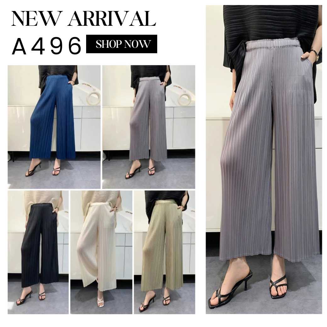 Peatbynisa A496 กางเกงอัดพลีท เนื้อผ้าPolyester100%