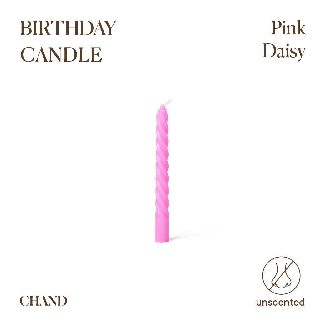 Pink Daisy Birthday Candle