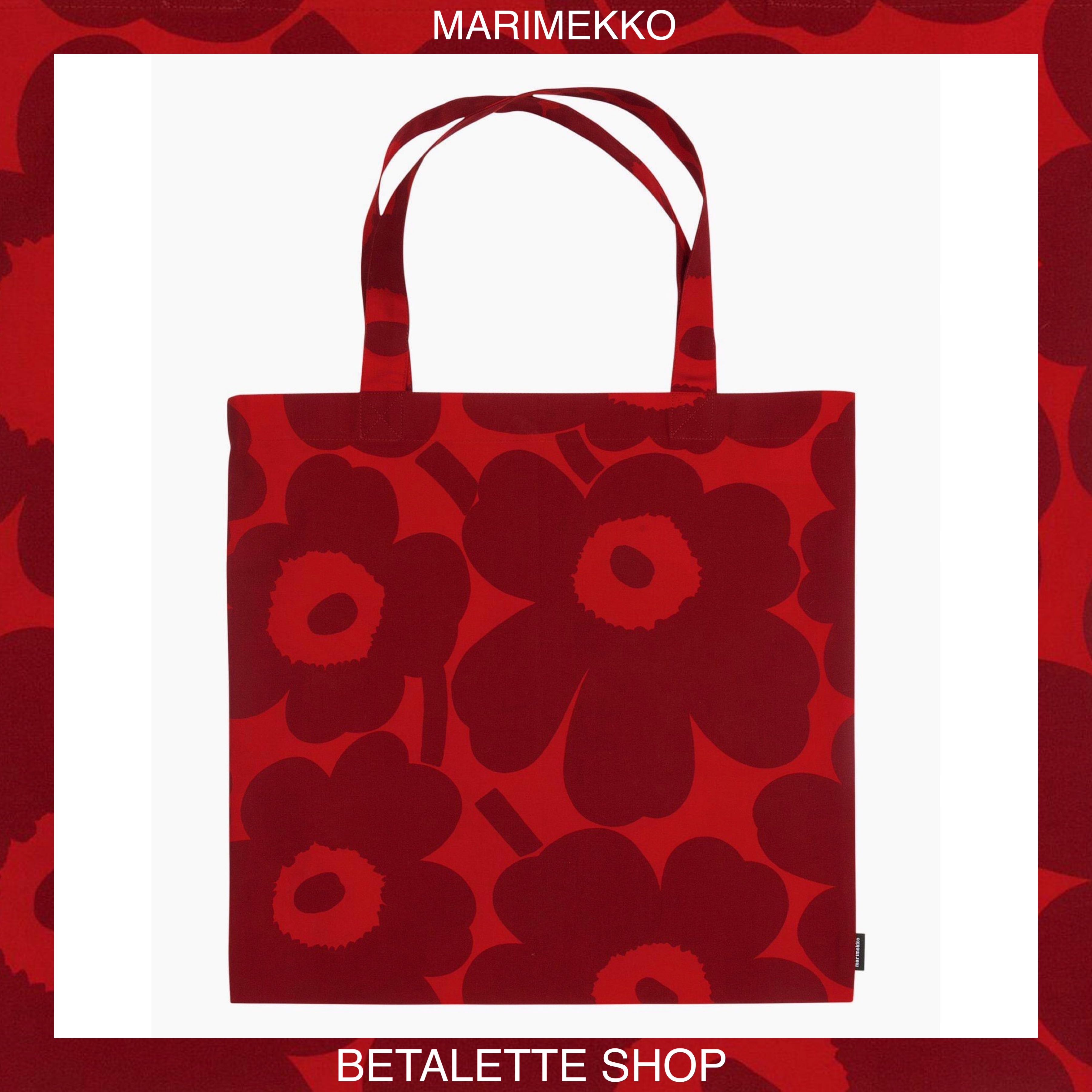 พร้อมส่ง !! 🌸 Marimekko Unikko Tote Bag ดอกแดงพื้นแดง คริสต์มาส 2019  🌸