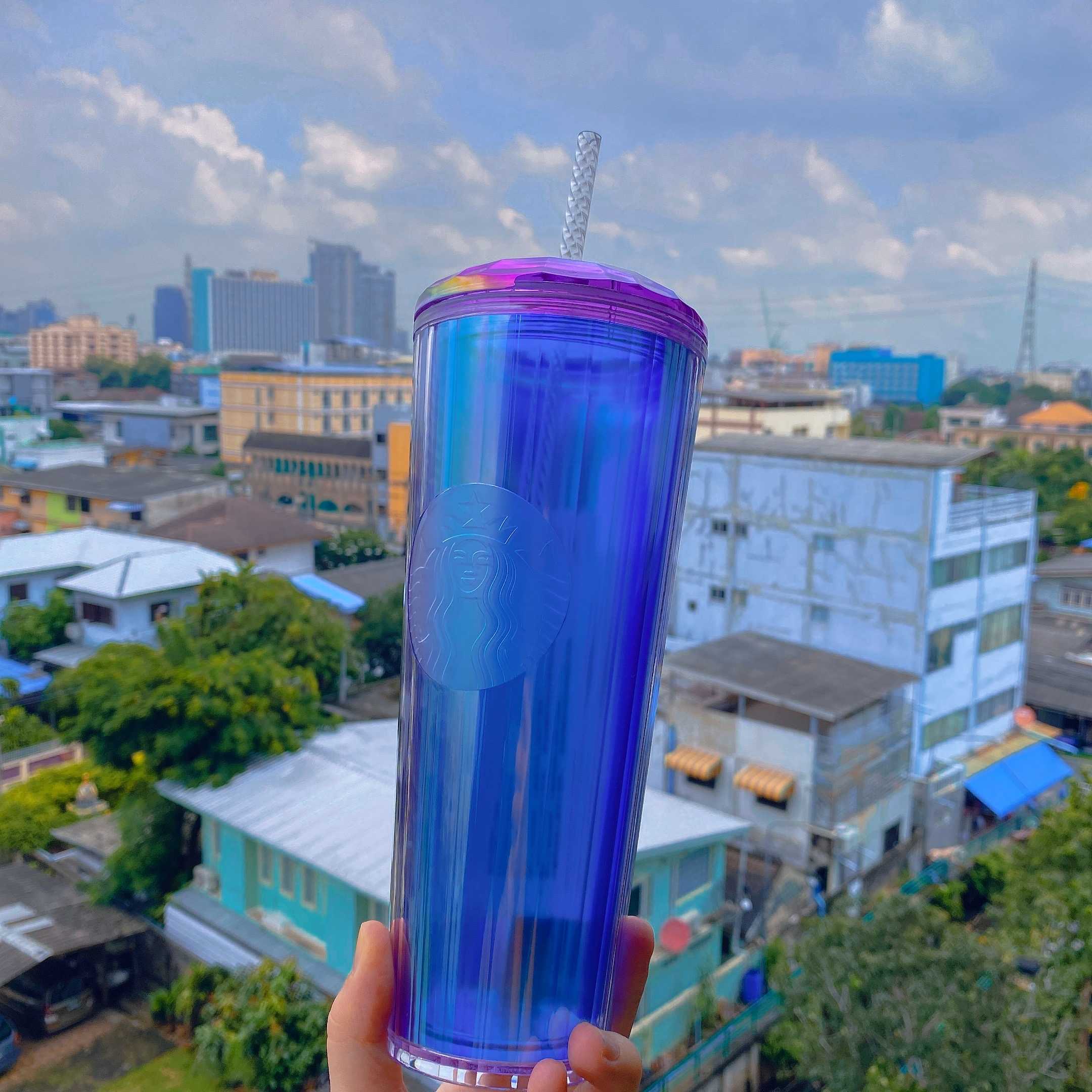 Starbucks dark purple twisst straw 24oz