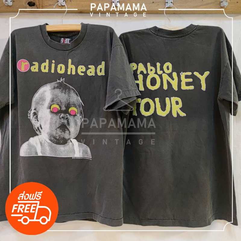 [ RADIO HEAD ] Pablo HONEY TOUR ฟอกBio เฟดาสน เสื้อทัวร์ วงร๊อค วินเทจ papamama vintage shirt