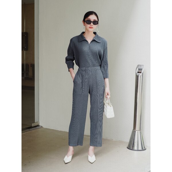 กก ยาว 36 นิ้ว 2MUAY รุ่น GJO5111/ GJO5083P เซ็ตพลีทคุณภาพ THICK COLLAR HALF ZIP WITH PANTS PLEAT...