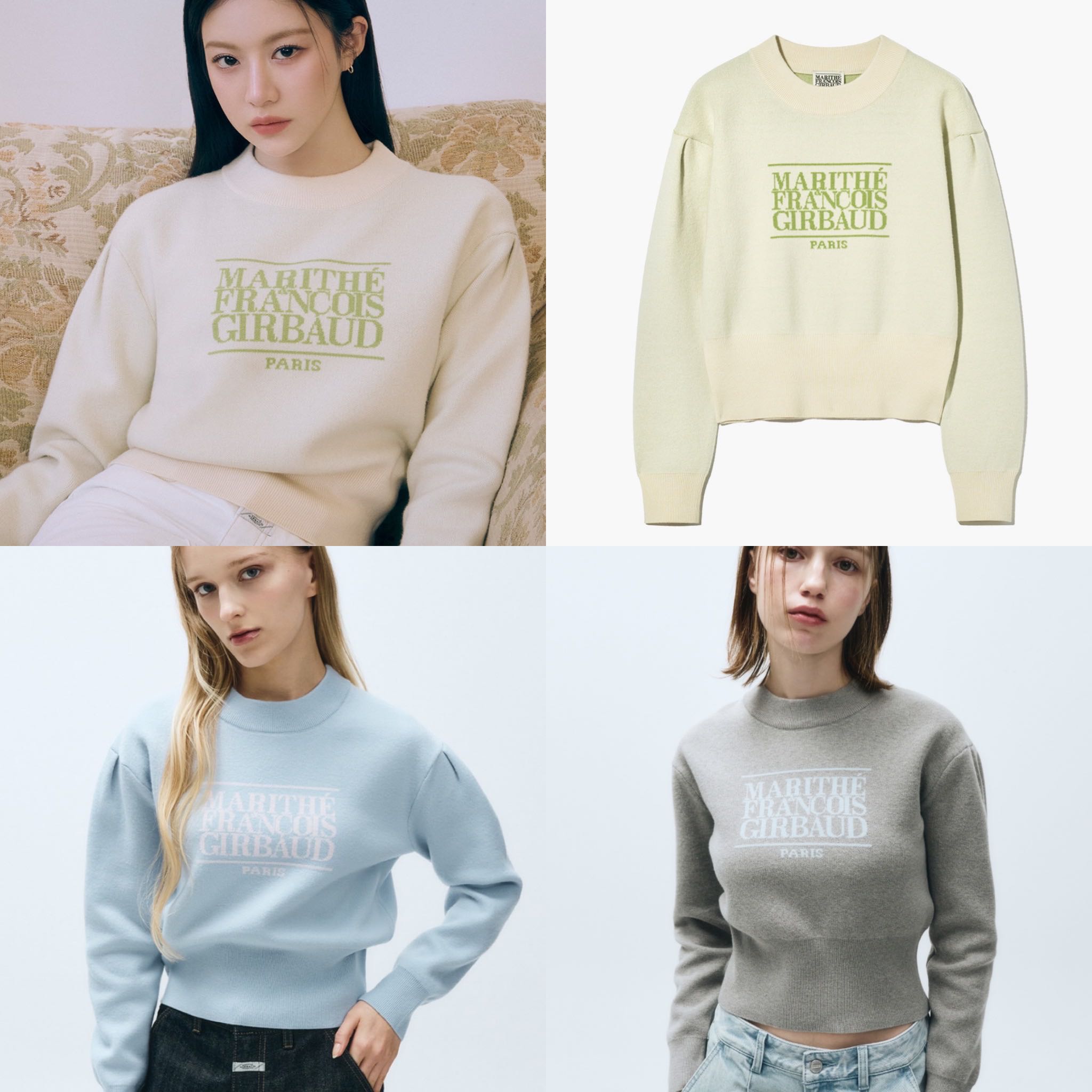 พร้อมส่ง Marithe Francois girbaud เสื้อแขนยาว รุ่น w classic logo crop knit