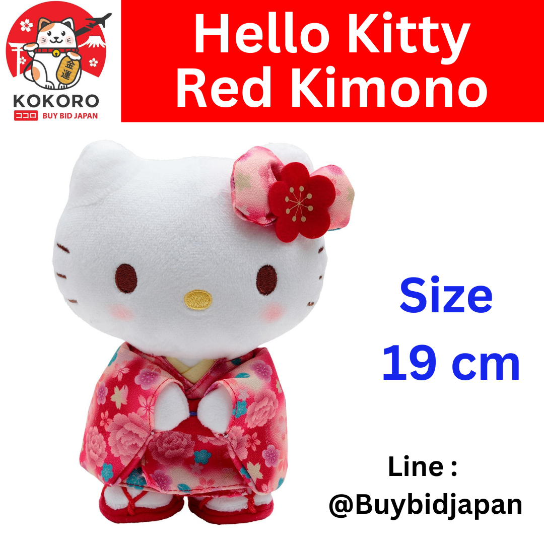 [PRE-ORDER] ตุ๊กตา คิตตี้ กิโมโน ซากุระ สีแดง Hello Kitty RED Kimono Sakura นำเข้าจากญี่ปุ่น ハローキティ