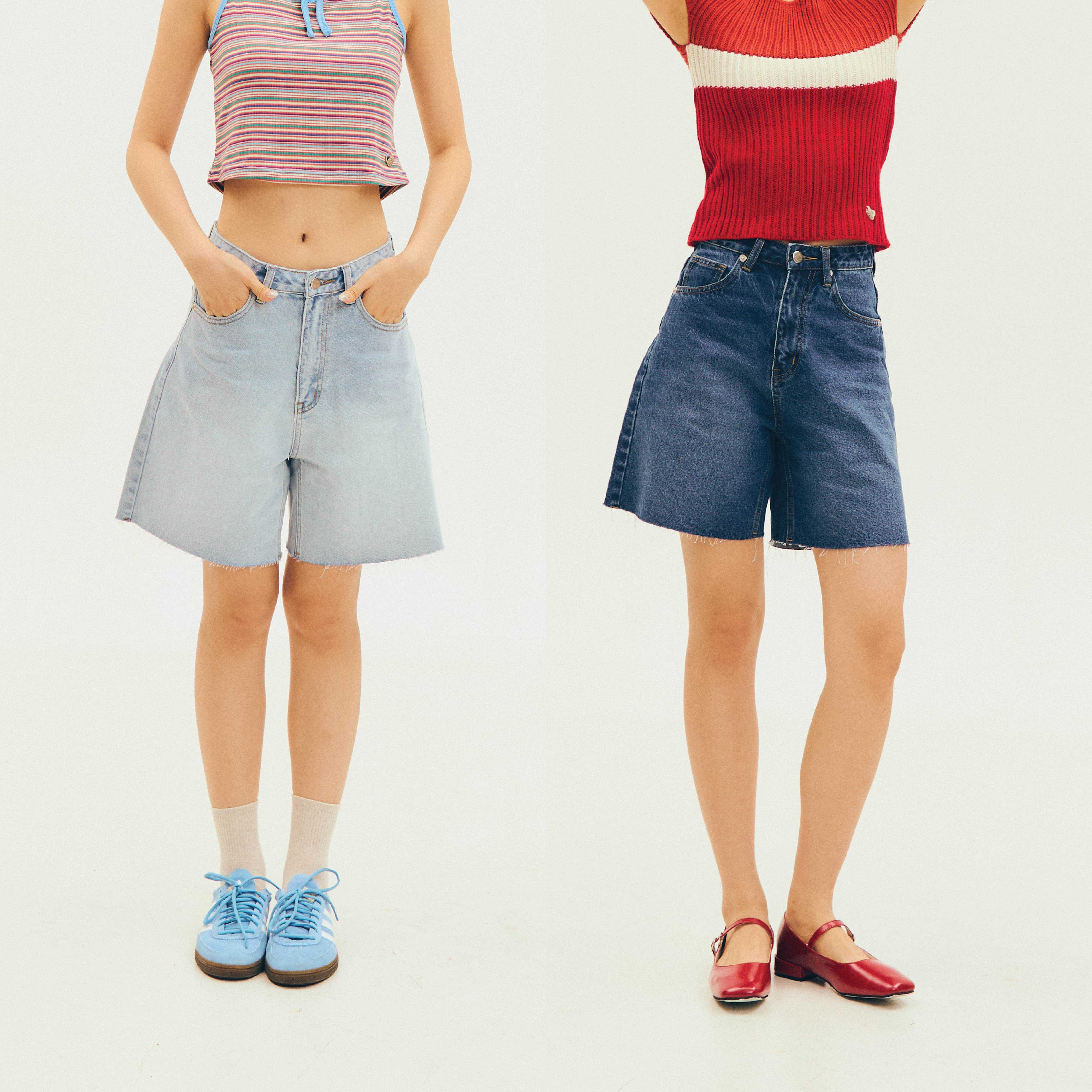 Mare Short Jeans กางเกงยีนส์ขาสั้นปลายขารุ่ย