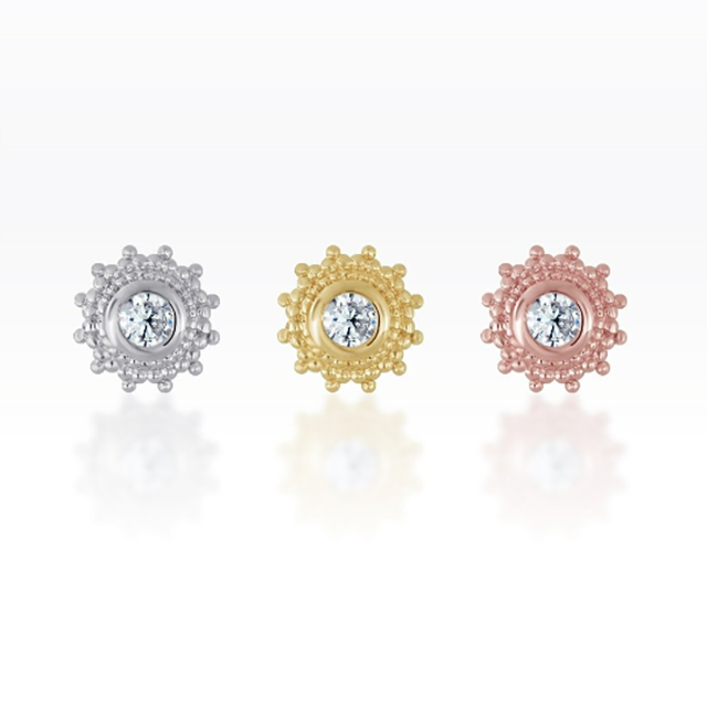 PiercingRoomByJay Diamond Shield Flat Back เงินแท้ (ราคาต่อชิ้น)