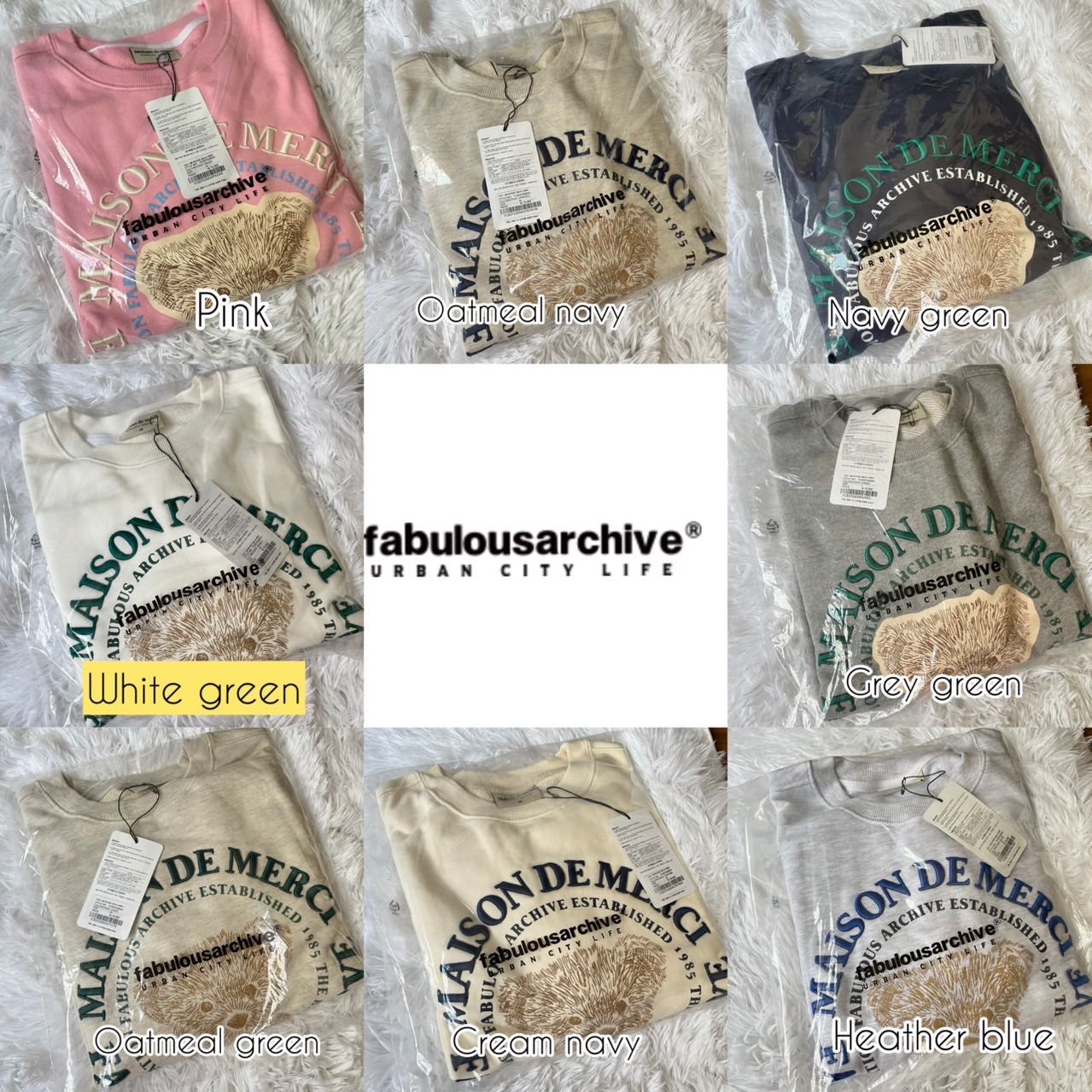 ✨[พร้อมส่งตามสต๊อก  แท้💯] Fabulous Archive sweatshirt 🐻 Ash grey 