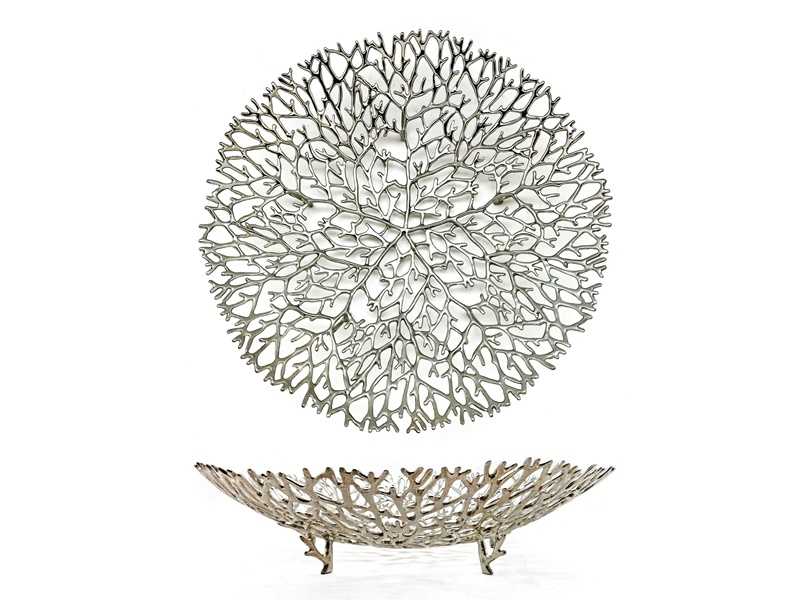 PT020.L ชาม เขากวาง Platter Antler coral design