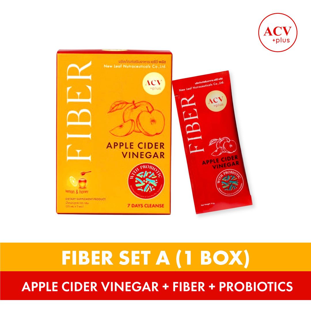 ACV Plus Fiber [Set A] : Probiotic Detox ไฟเบอร์ ดีท็อกซ์ สูตร Apple Cider Vinegar พร้อม โปรไบโอติก
