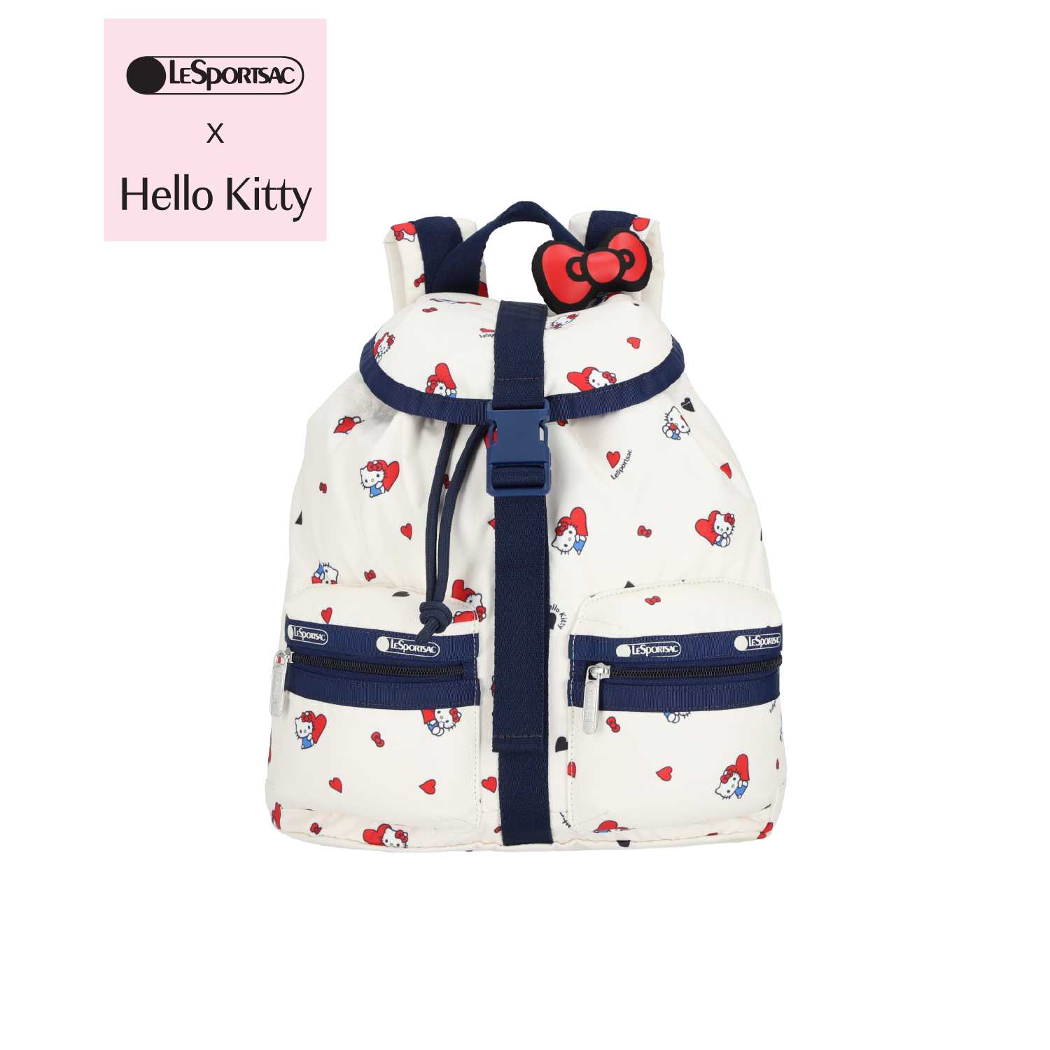 Lesportsac Small Voyager Bag กระเป๋าสะพายหลังใบเล็ก Style 1429 Lesportsac x Hello Kitty