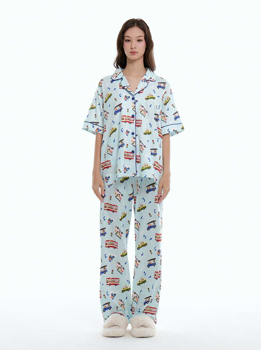 Sabina เซ็ตชุดนอน เสื้อแขนสั้น กางเกงขายาว รหัส SVG25011