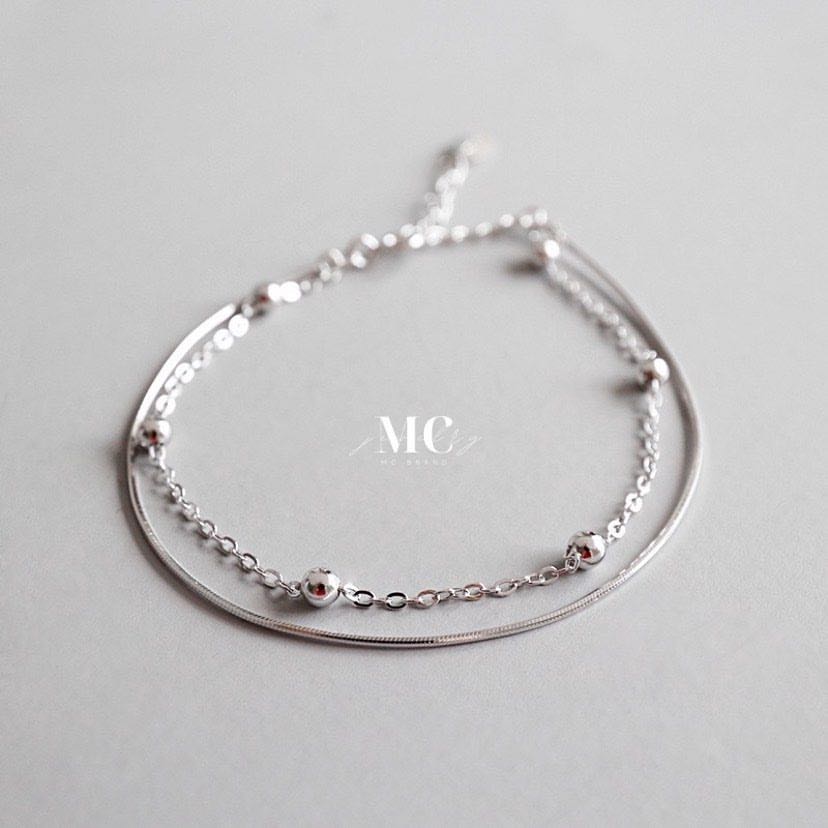 สร้อยข้อมือเงินเเท้92.5% รุ่น Hagan Sterling silver 92.5% ✅แถมฟรีกล่องจิวเวลลี่และผ้าเช็ดเครื่องเงิน