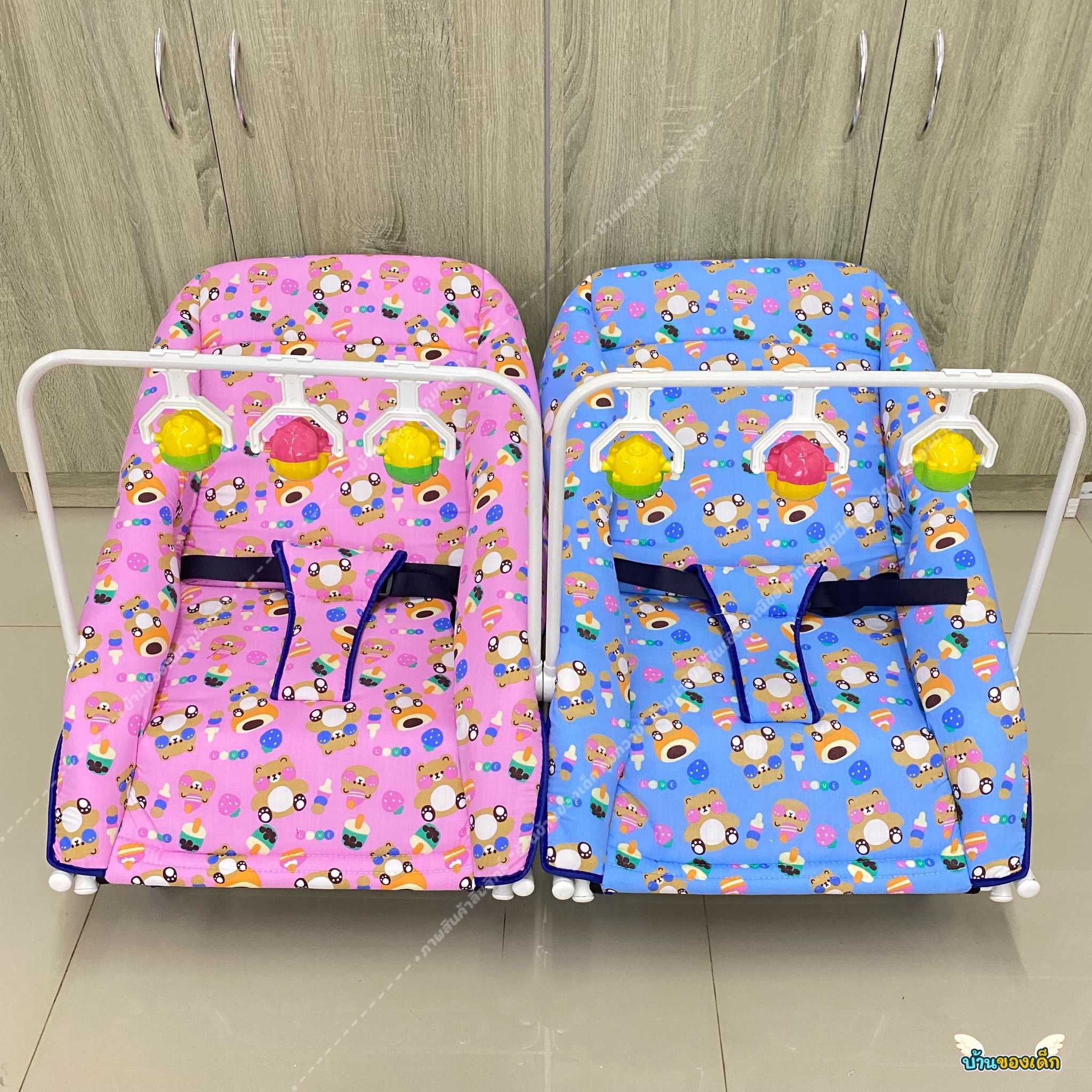 BBW เปลโยกเด็กพิมพ์ลาย ล้อเลื่อน ปรับได้ 2 ระดับ มีโมบาย ลายการ์ตูน รุ่น จัมโบ้