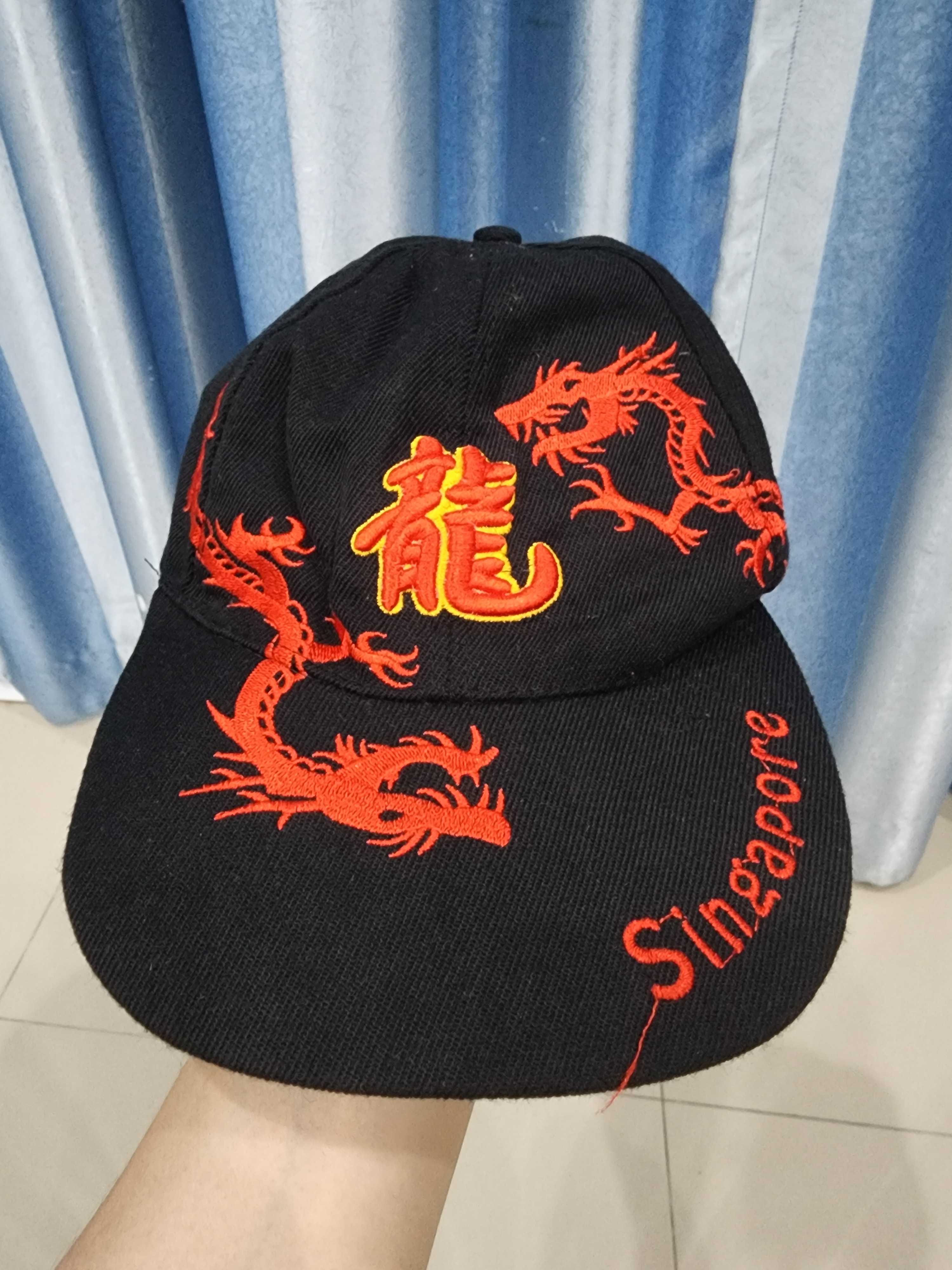 หมวก สิงคโปร์ เก่าเก็บเดิมๆ สวย หายาก ลายมังกร วินเทจ พร้อมส่ง