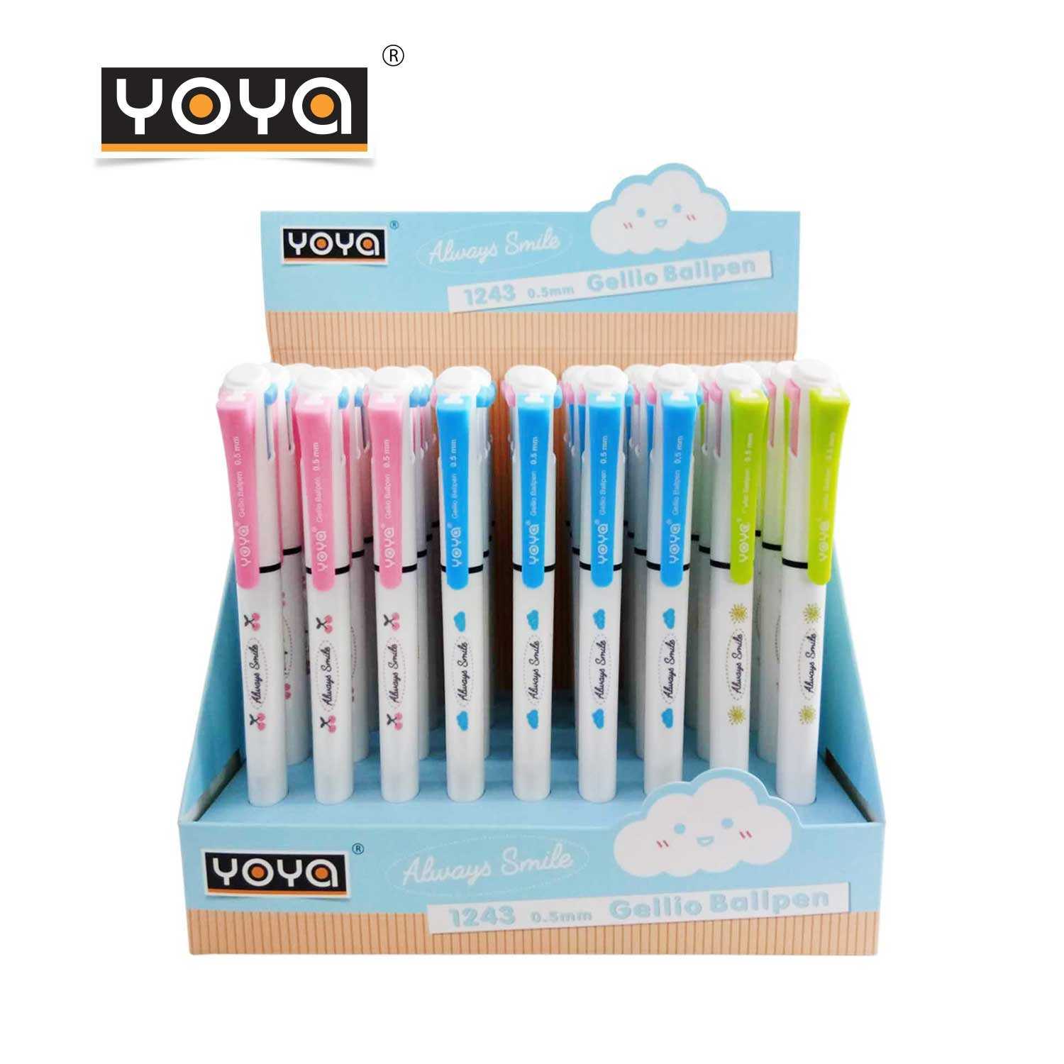 YOYA ปากกาลูกลื่น 2 สี 0.5 มม รุ่น 1243 / หมึกน้ำเงิน-แดง 36 ด้าม