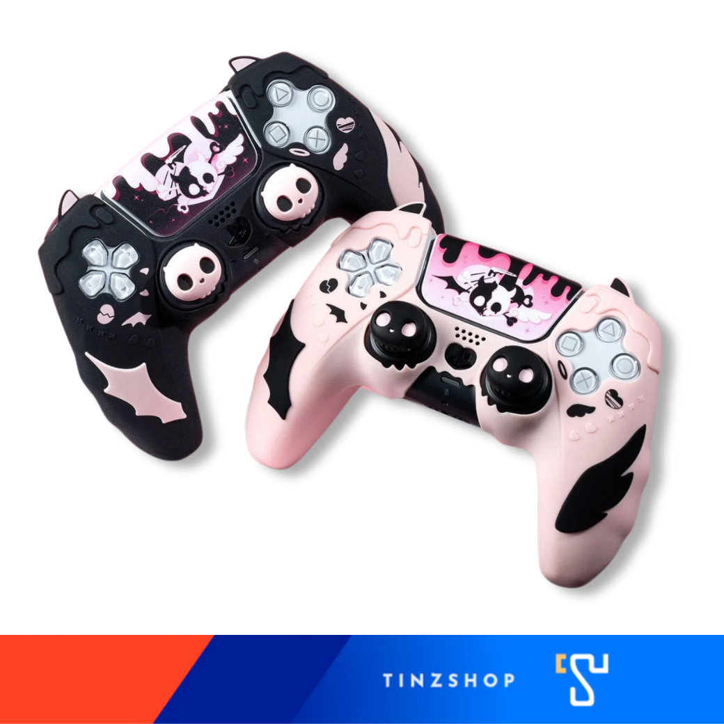 GeekShare Pink Skull PS5 Case Controller / เคสคอนโทรลเลอร์ลายกะโหลก สีชมพู / สีดำ สุดคูลสำหรับ PS5