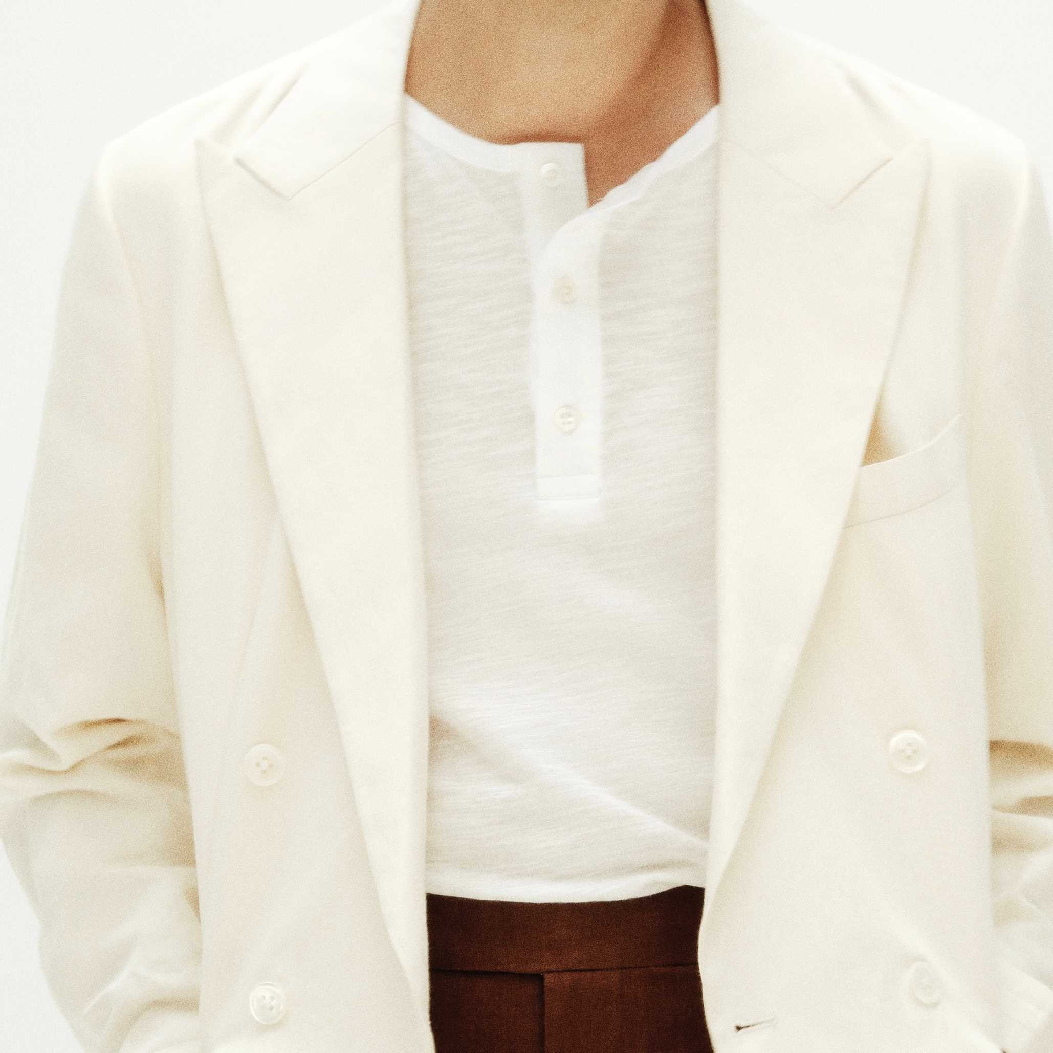 HENLEY TEE - white