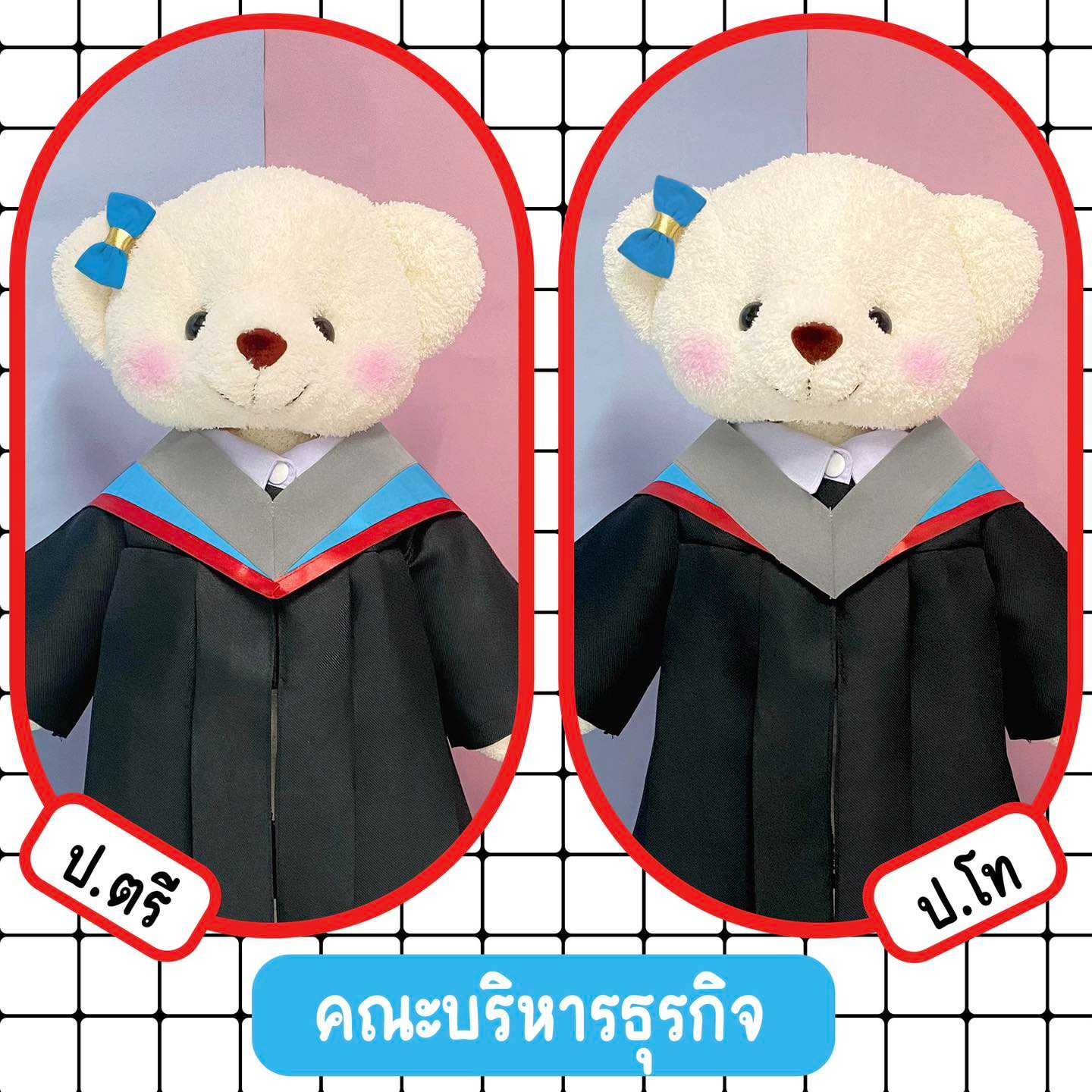 ตุ๊กตาหมีชุดครุย มศว คณะบริหารธุรกิจเพื่อสังคม