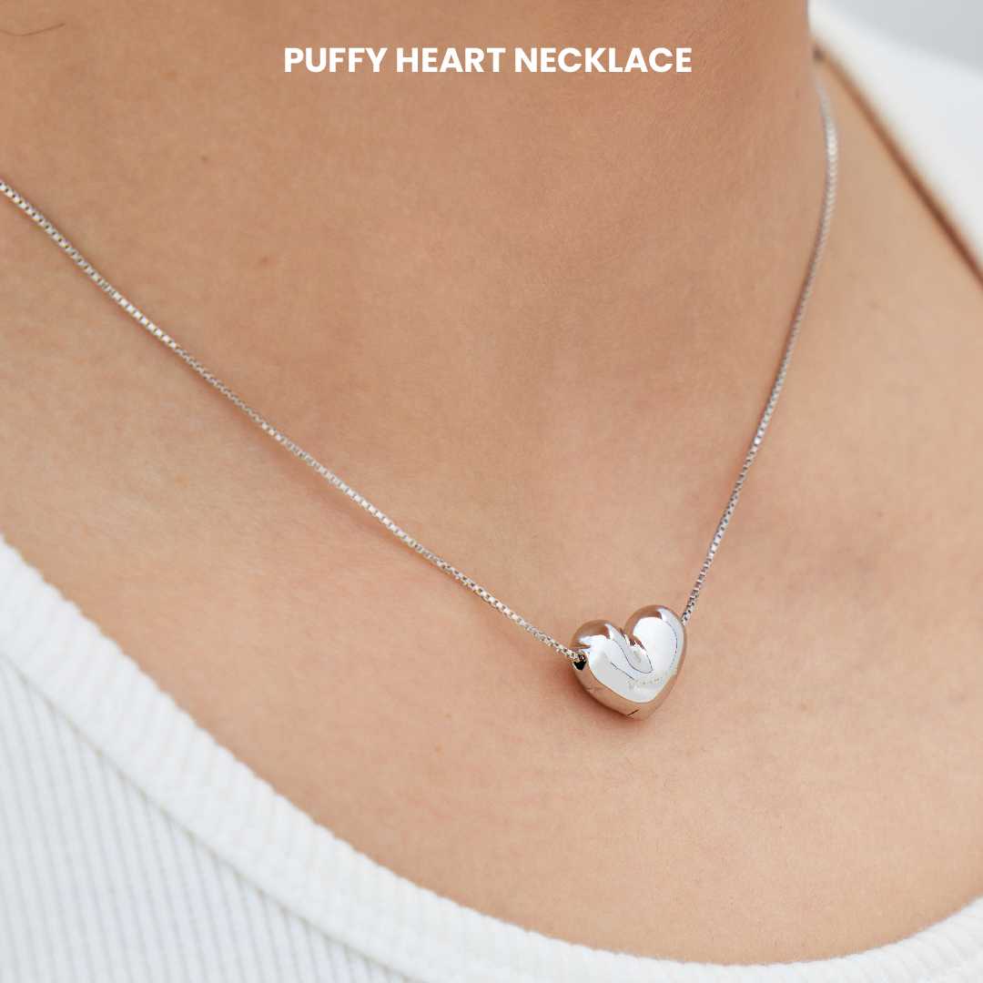 Silver Heart Necklace 'IN THE AIR'