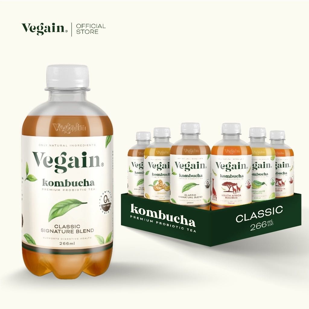 Vegain Kombucha ชาหมักรวมรส  24 ขวด (266ml) เซตสุดคุ้ม