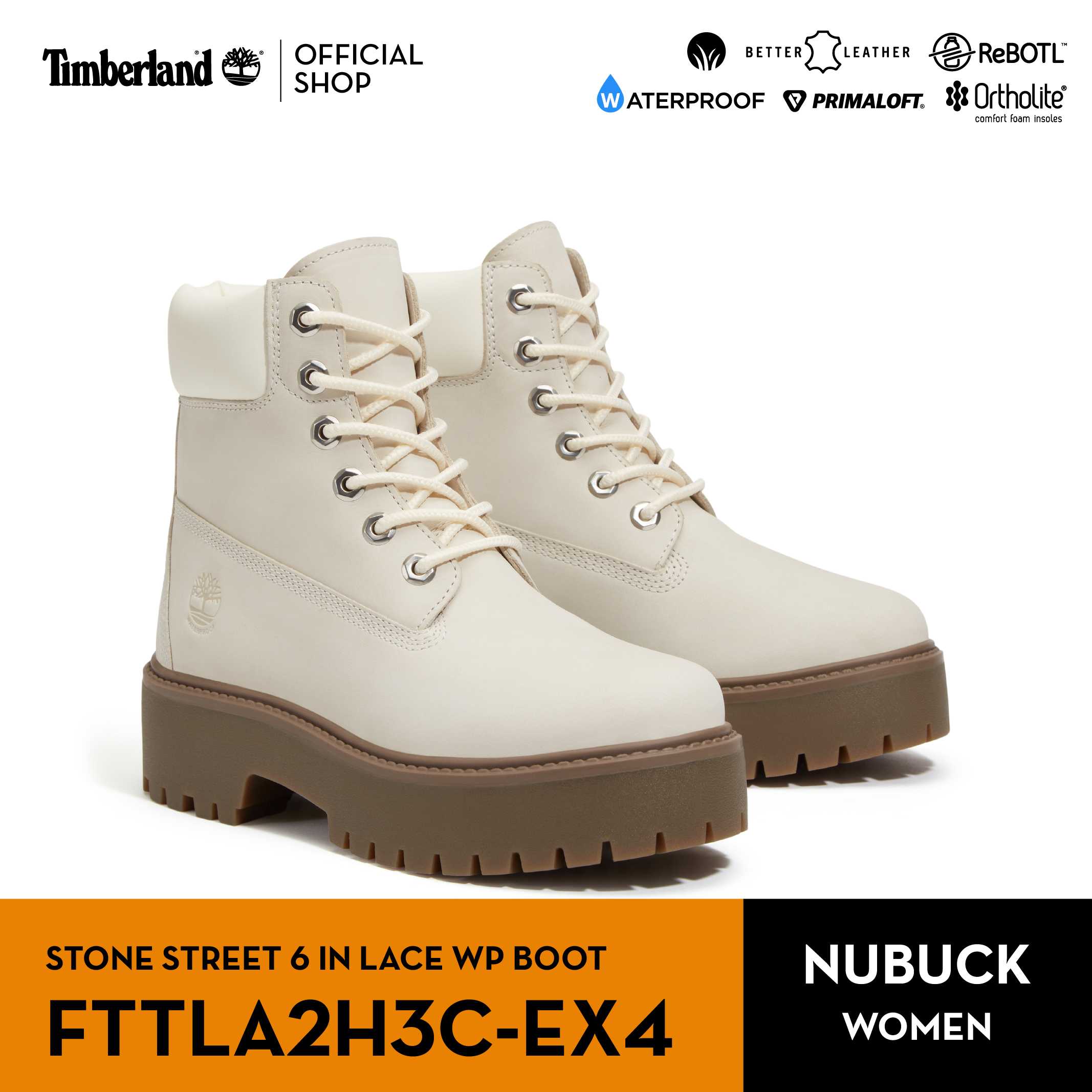 Timberland Women's STONE STREET  6 INCH LACE WATERPROOF BOOT รองเท้าบูทผู้หญิง (FTTLA2H3C-EX4)