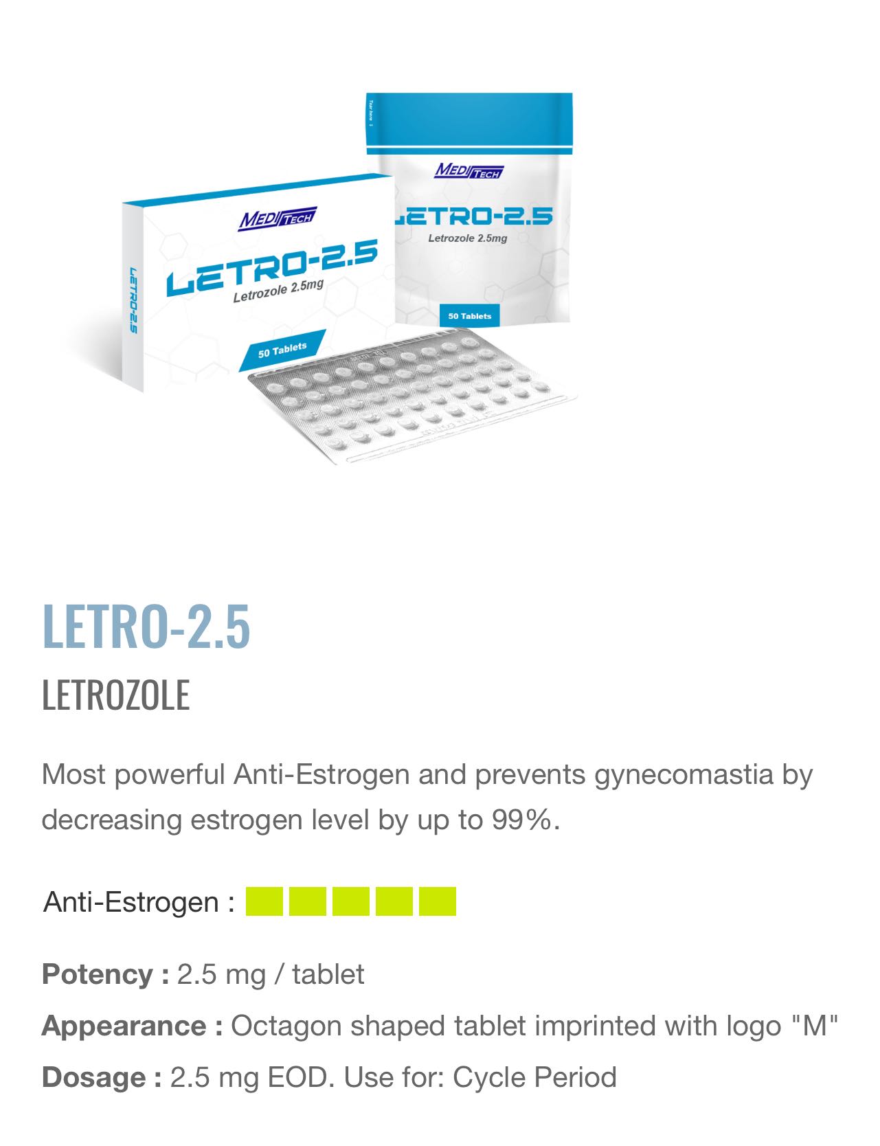 Letro - 25 Meditech Letrozole