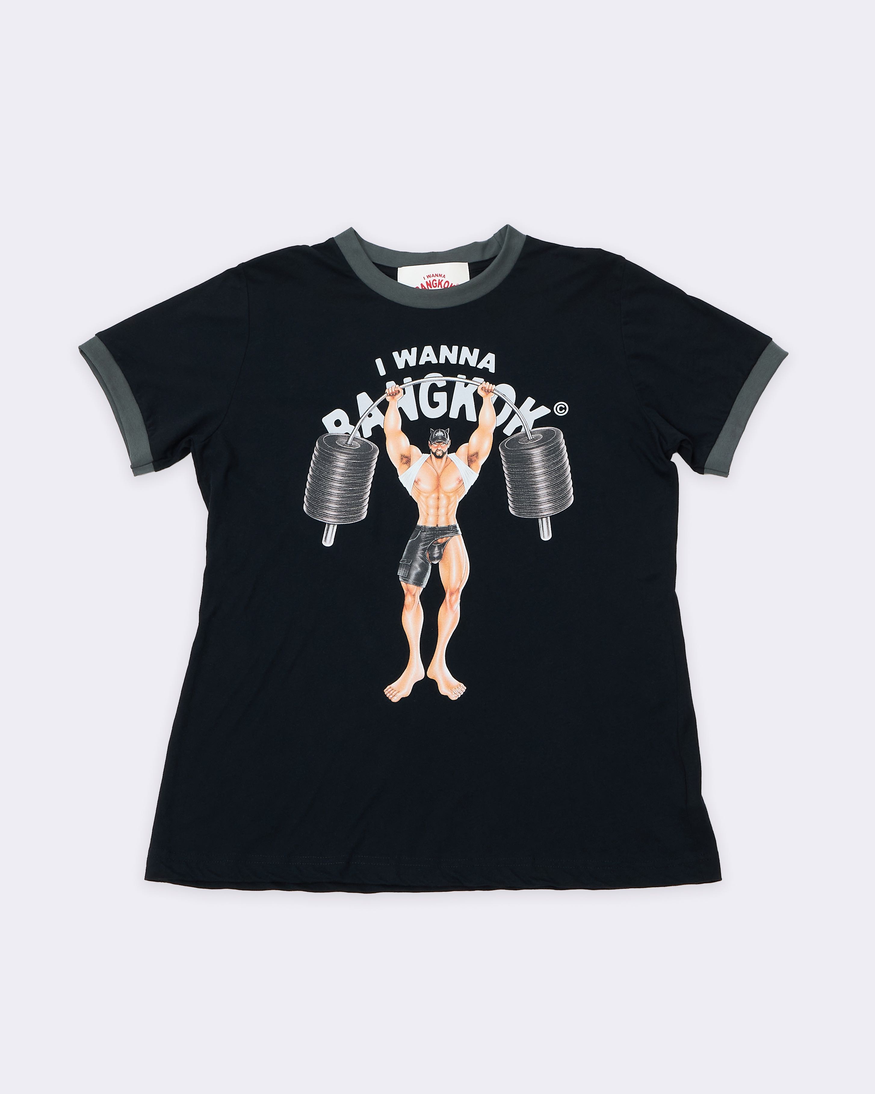 Black GYM Bro Ringer Tee