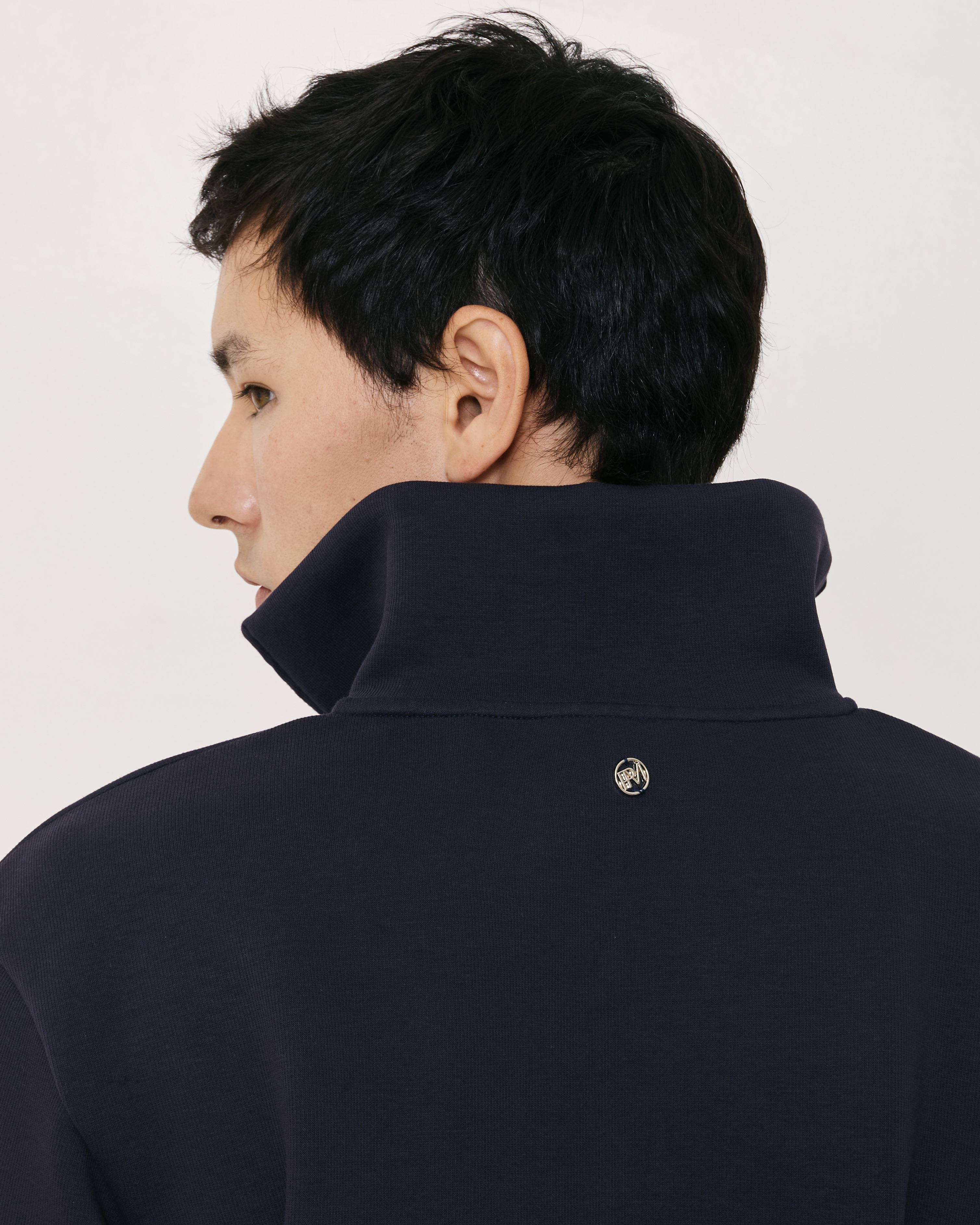 Navy Blue Zippered Sweater
