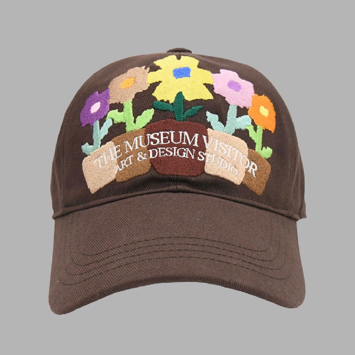 (พร้อมส่ง) FIVE FLOWER POT BALL CAP (BROWN)