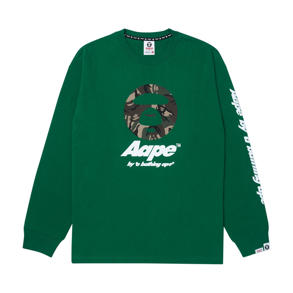 Aape Green Long-Shirt Camo Logo