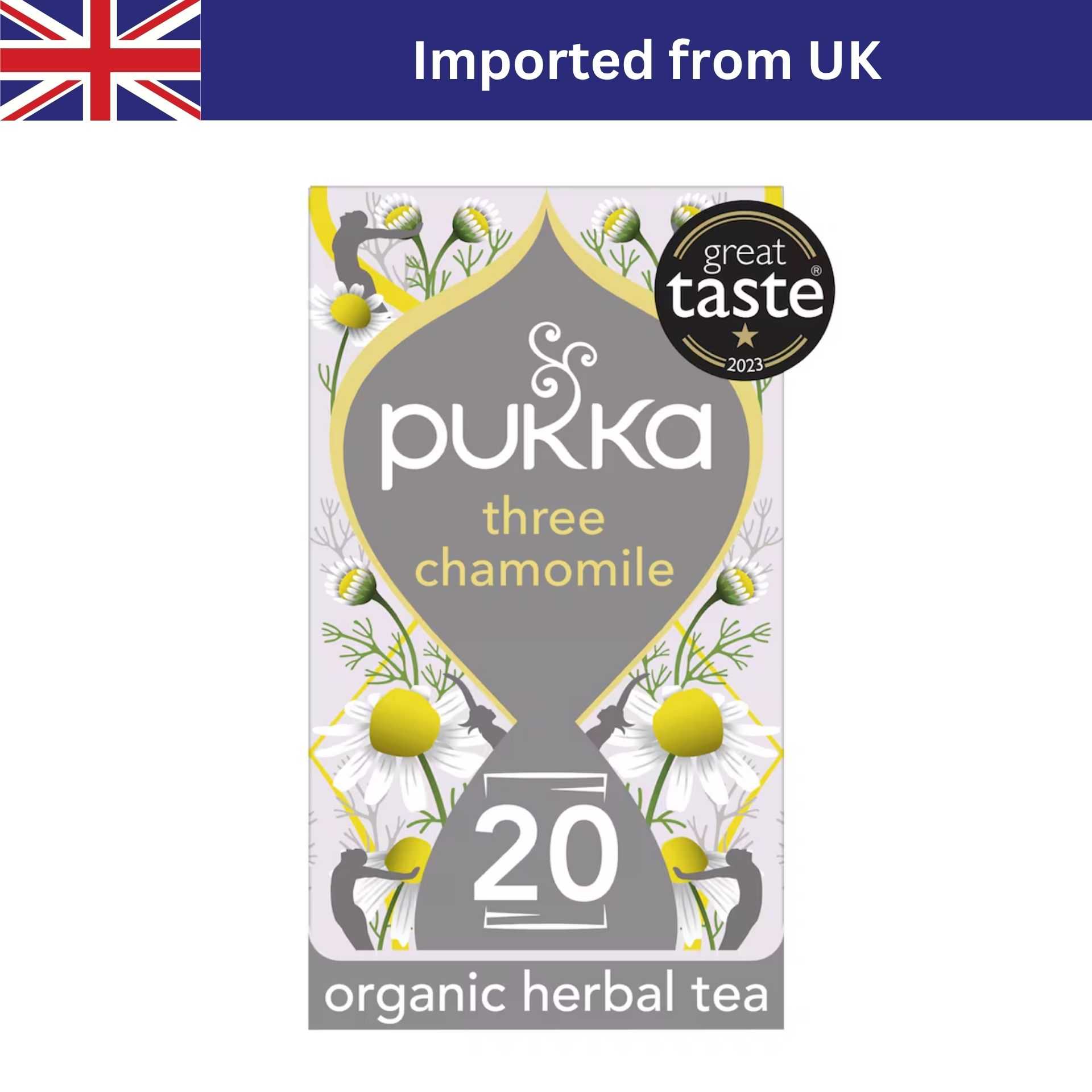 Pukka Organic Three Chamomile Tea (20 ซอง / 30g) ชาอังกฤษ ชาซอง ชาออร์แกนิก