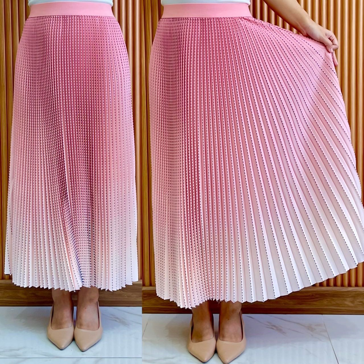 PleatByNisa A952 กระโปรงยาวอัดพลีทผ้าพรีเมียม ไล่สี เนื้อผ้าคุณภาพ Polyester100%
