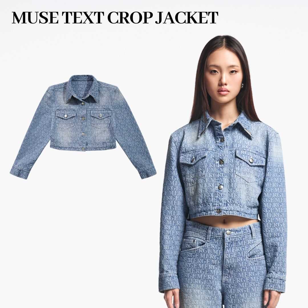 Merge Official - Muse Text  Crop Jacket (จัดส่ง 18/07)(เปิดขาย 15 Jul 20.00)