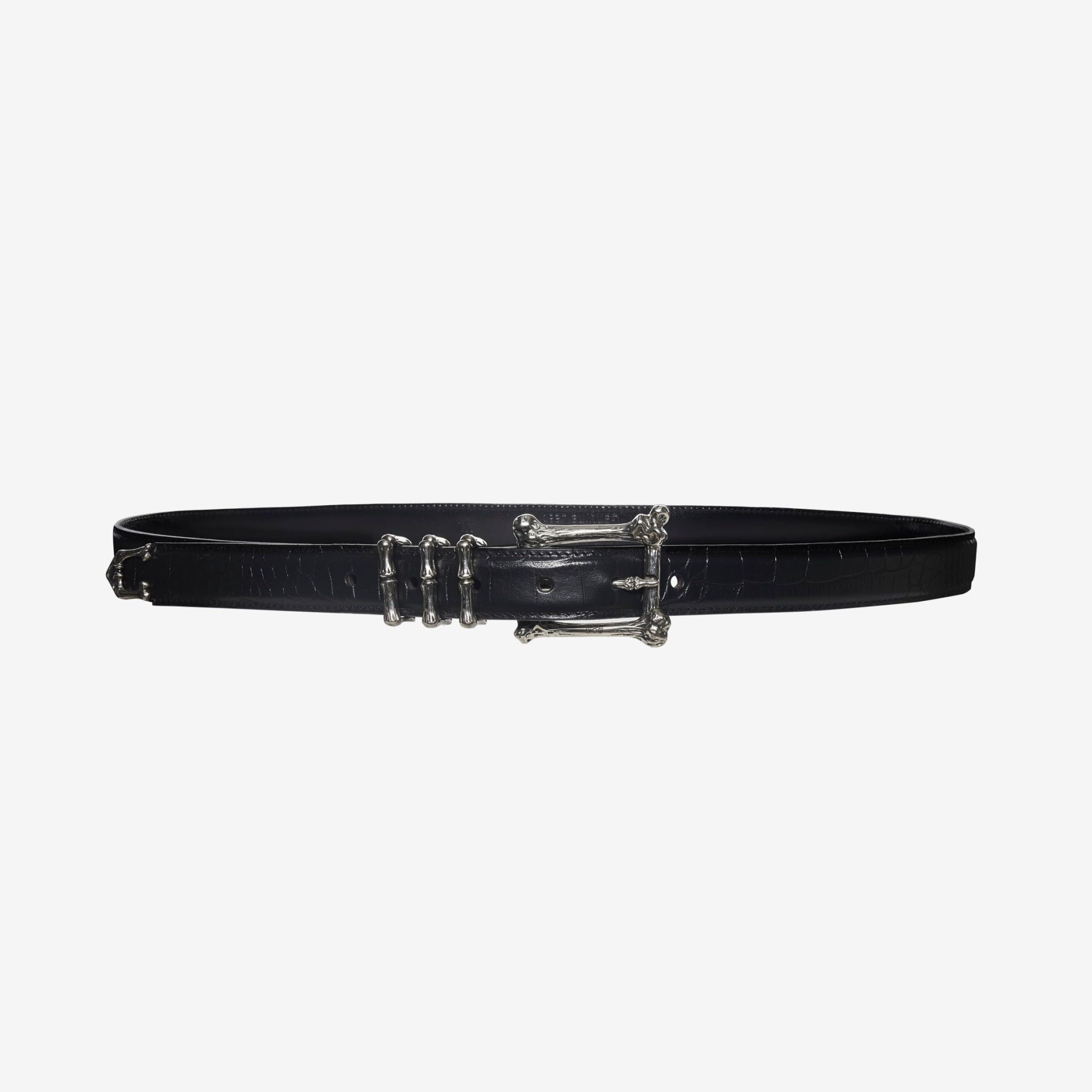 Skeleton Hardware Crocskin Belt