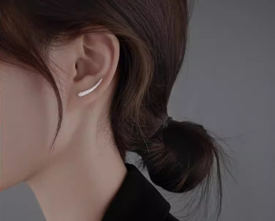 ต่างหูเงินแท้ ต่างหูมินิมอล minimal ต่างหูรูปขนนก ต่างหูเรียบง่าย สไตล์เกาหลี #fashionlovershop