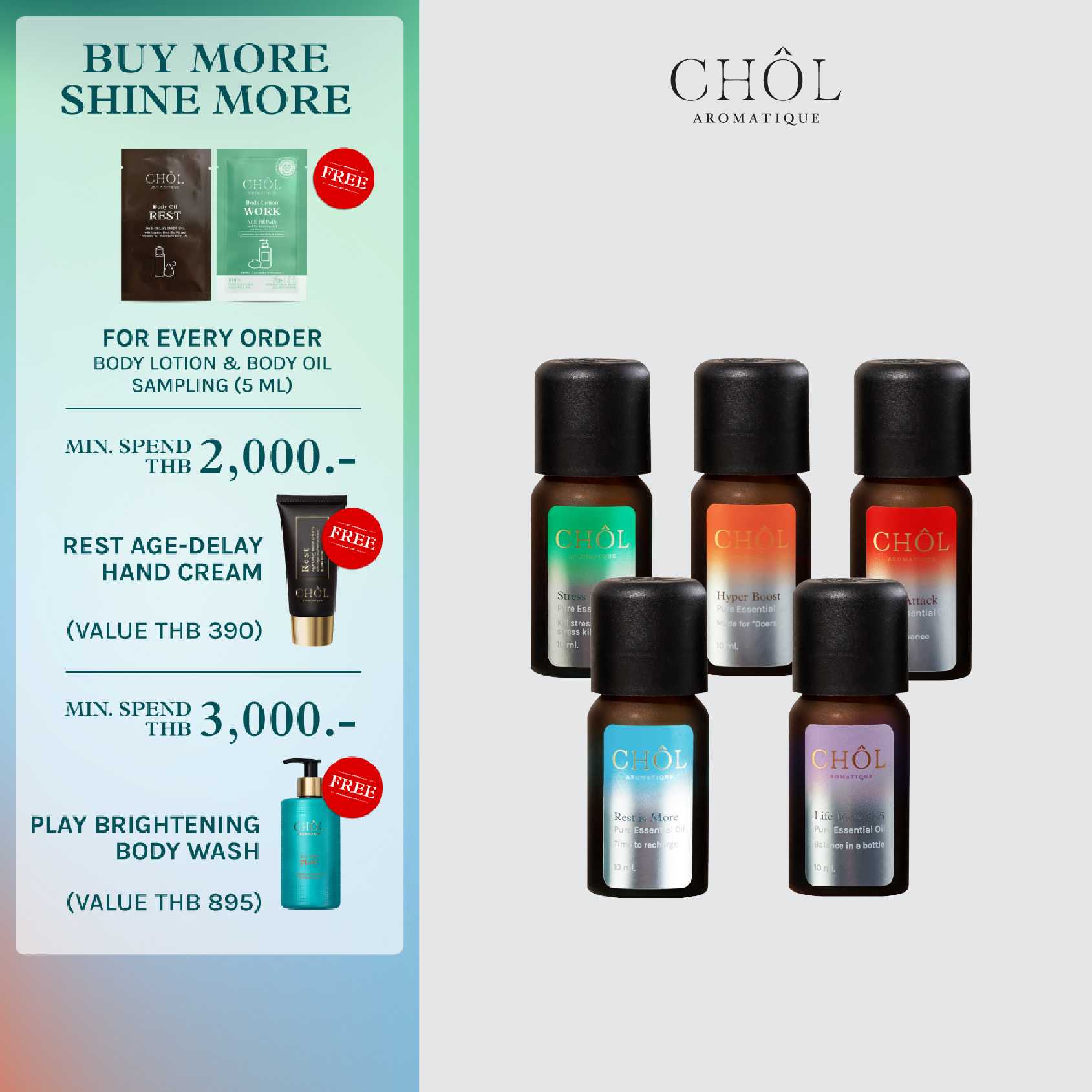 CHOL Urban Rescue Essential Oil 10ml. ชล อโรมาทีค น้ำมันหอมระเหยสูตรซิกเนเจอร์ [มี 5 กลิ่นให้เลือก]