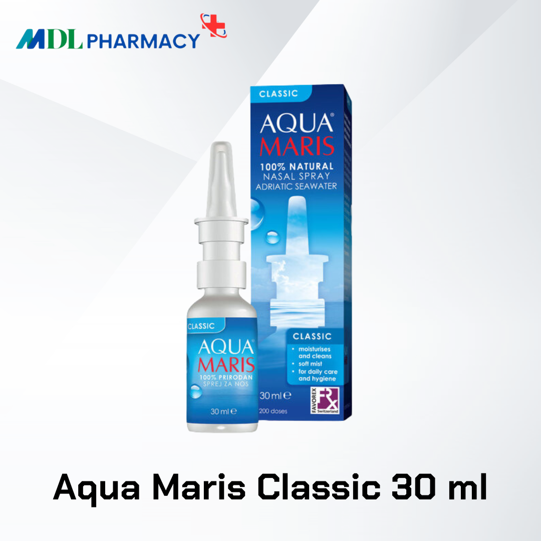 Aqua Maris Classic 30 ml. - อควา มาริส คลาสสิก สเปรย์ สำหรับพ่นหรือล้างจมูก 30 มล.
