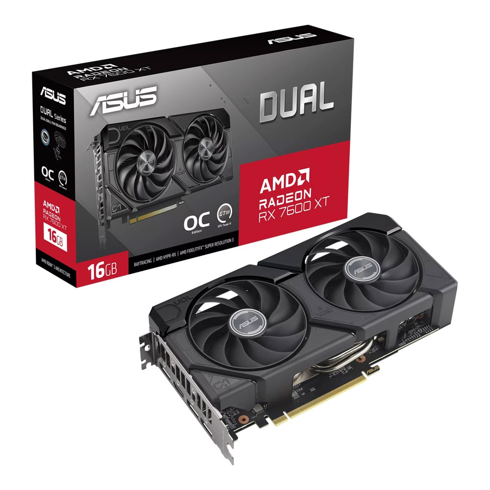 VGA (การ์ดแสดงผล) ASUS DUAL RADEON RX 7600 XT OC EDITION 16GB GDDR6 (DUAL-RX7600XT-O16G)