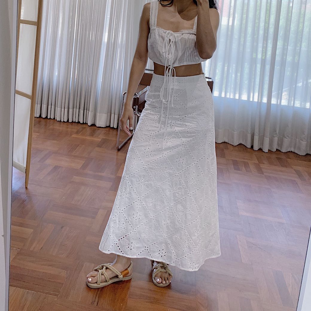 Broderie cotton skirt