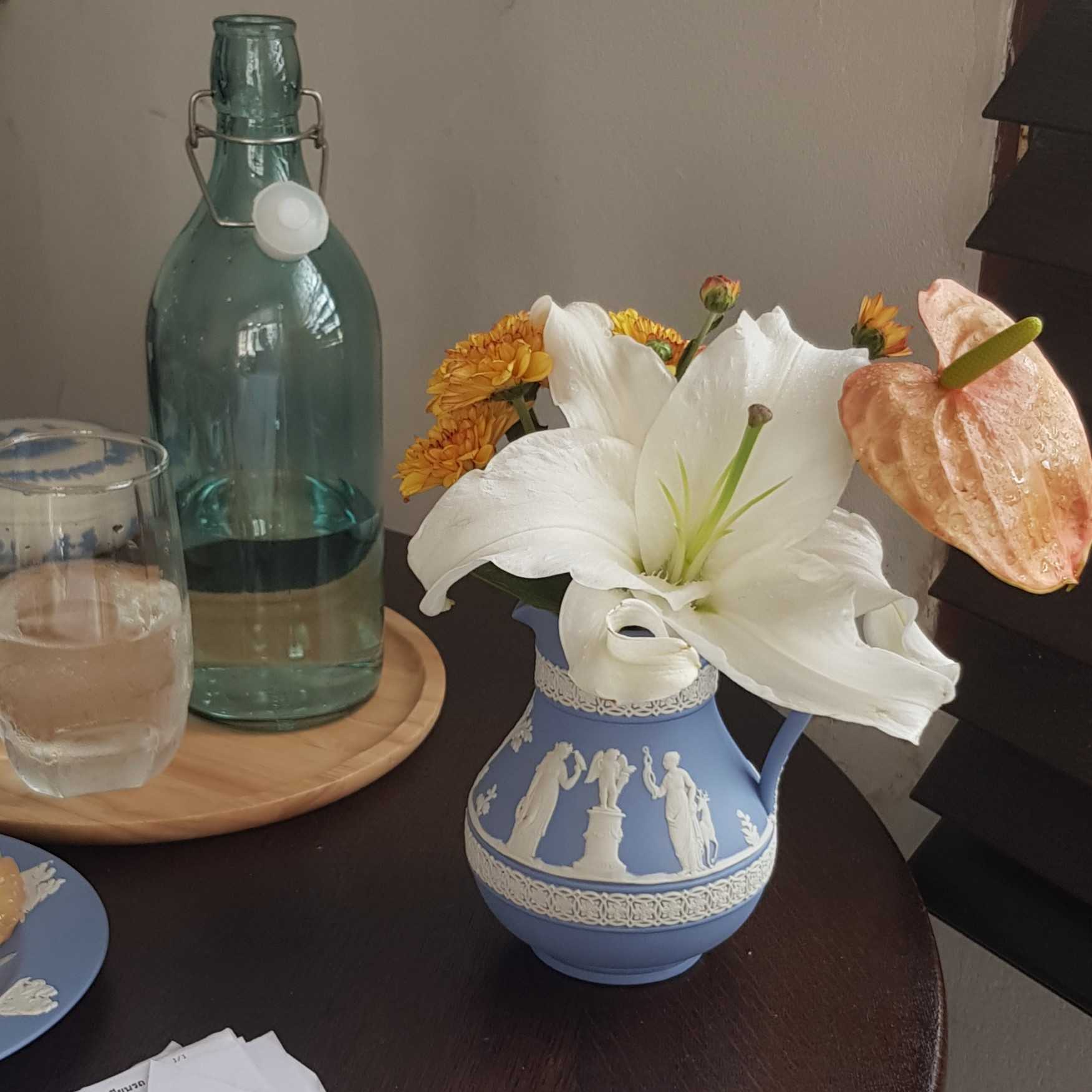 แจกันอังกฤษทรงเหยือกวินเทจ 1960s Wedgwood Jasperware Etruscan Pitcher Jug